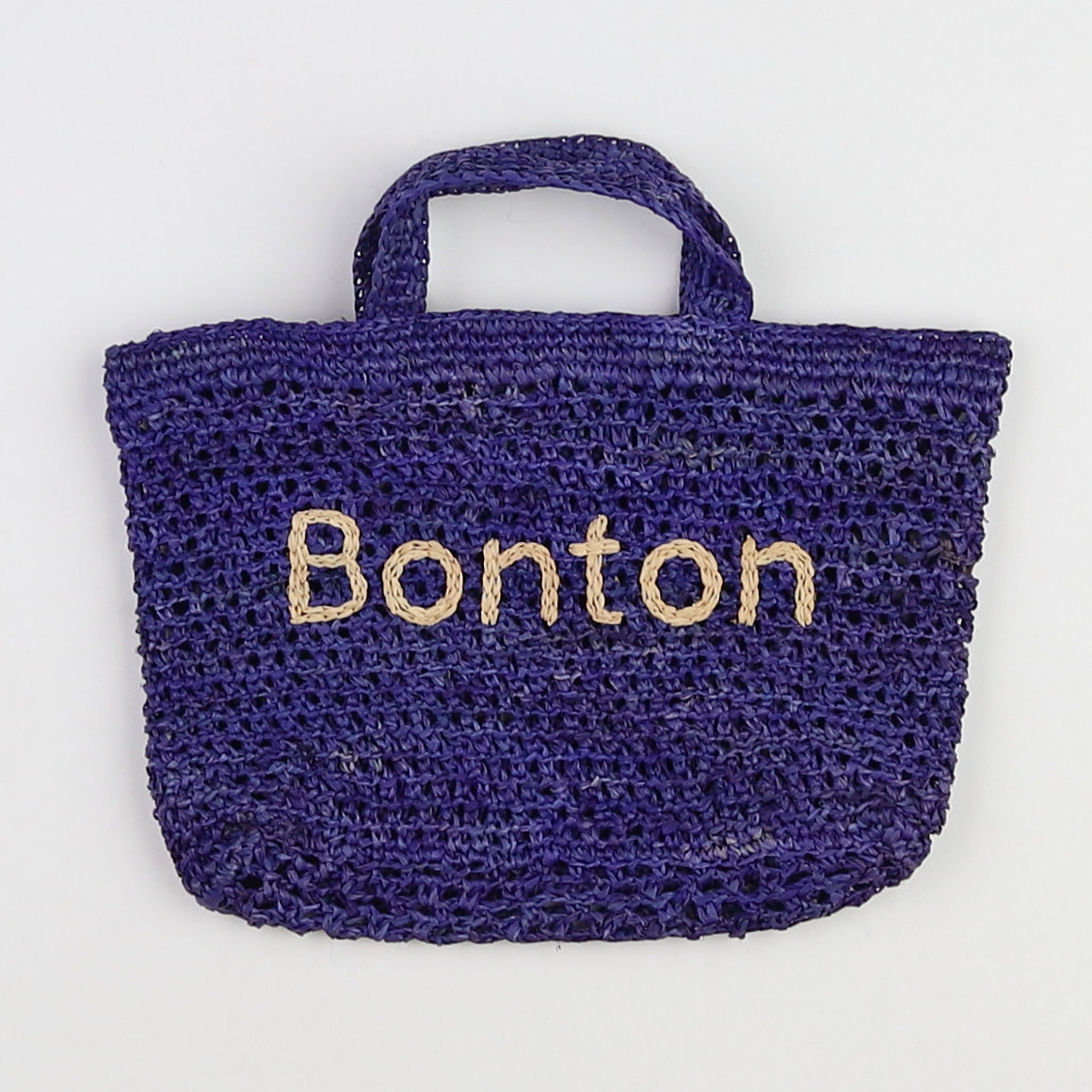 Bonton - sac paille bleu - 24/20 cm