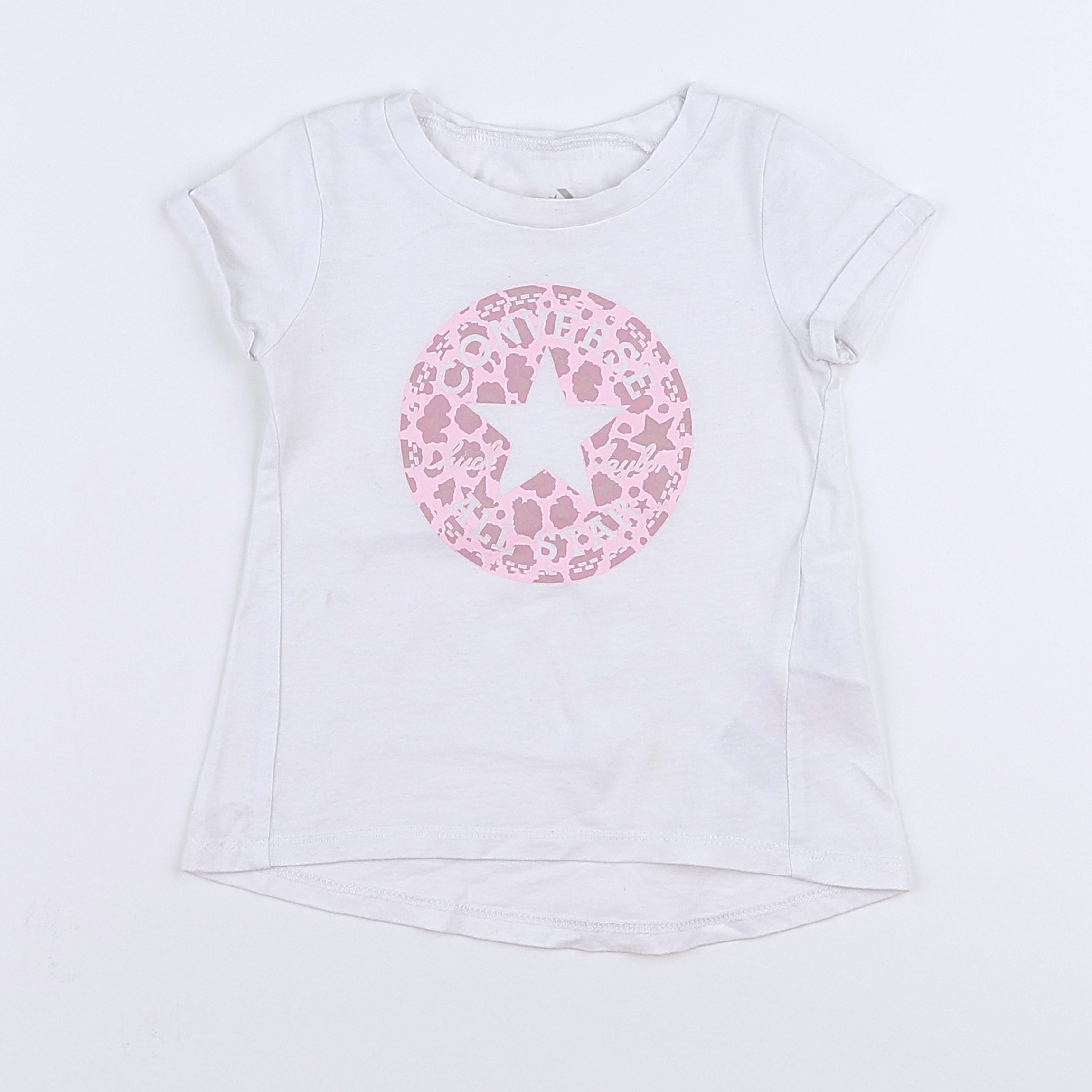 Converse - tee-shirt blanc, rose - 12 mois