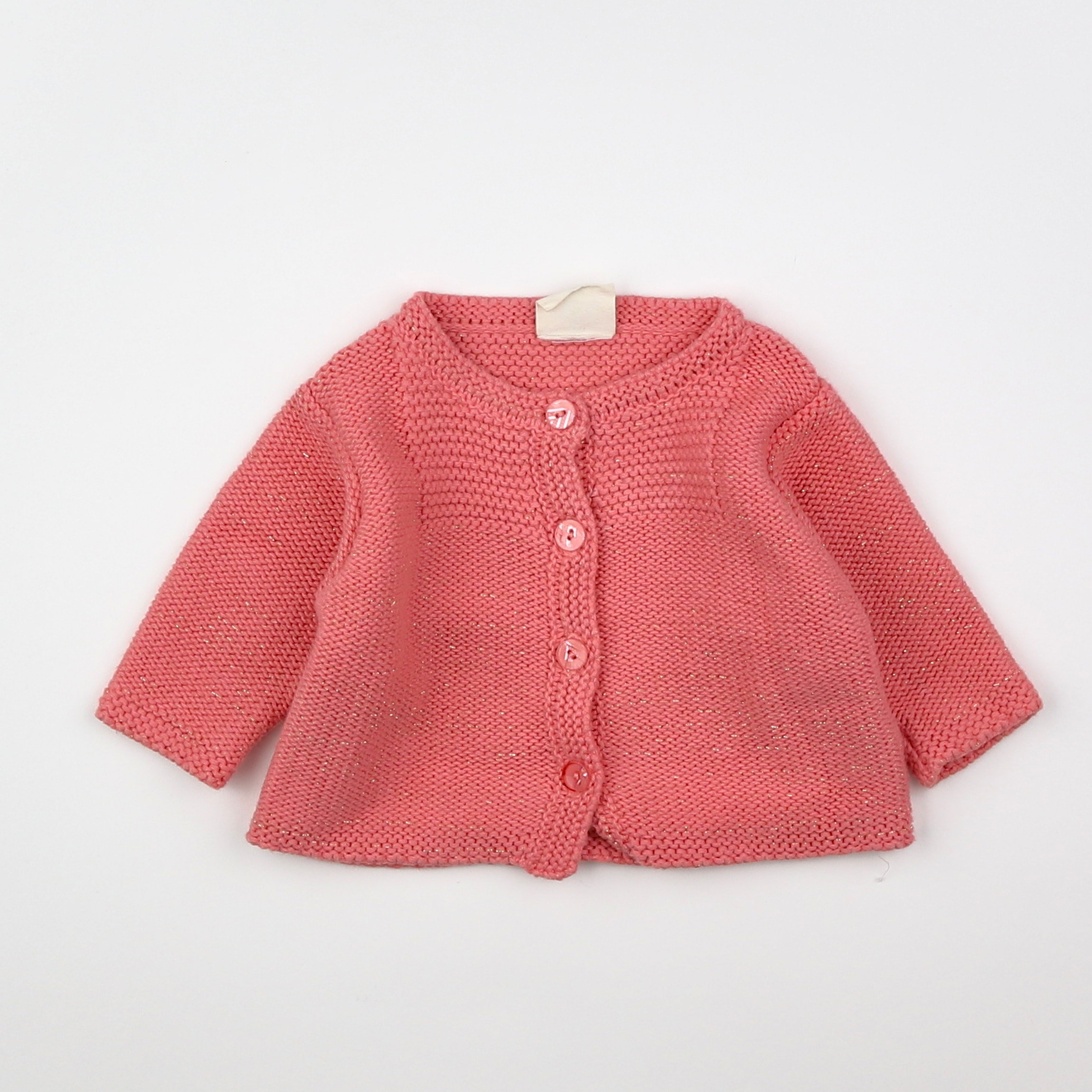 Lililotte - gilet rose, or - 3/6 mois