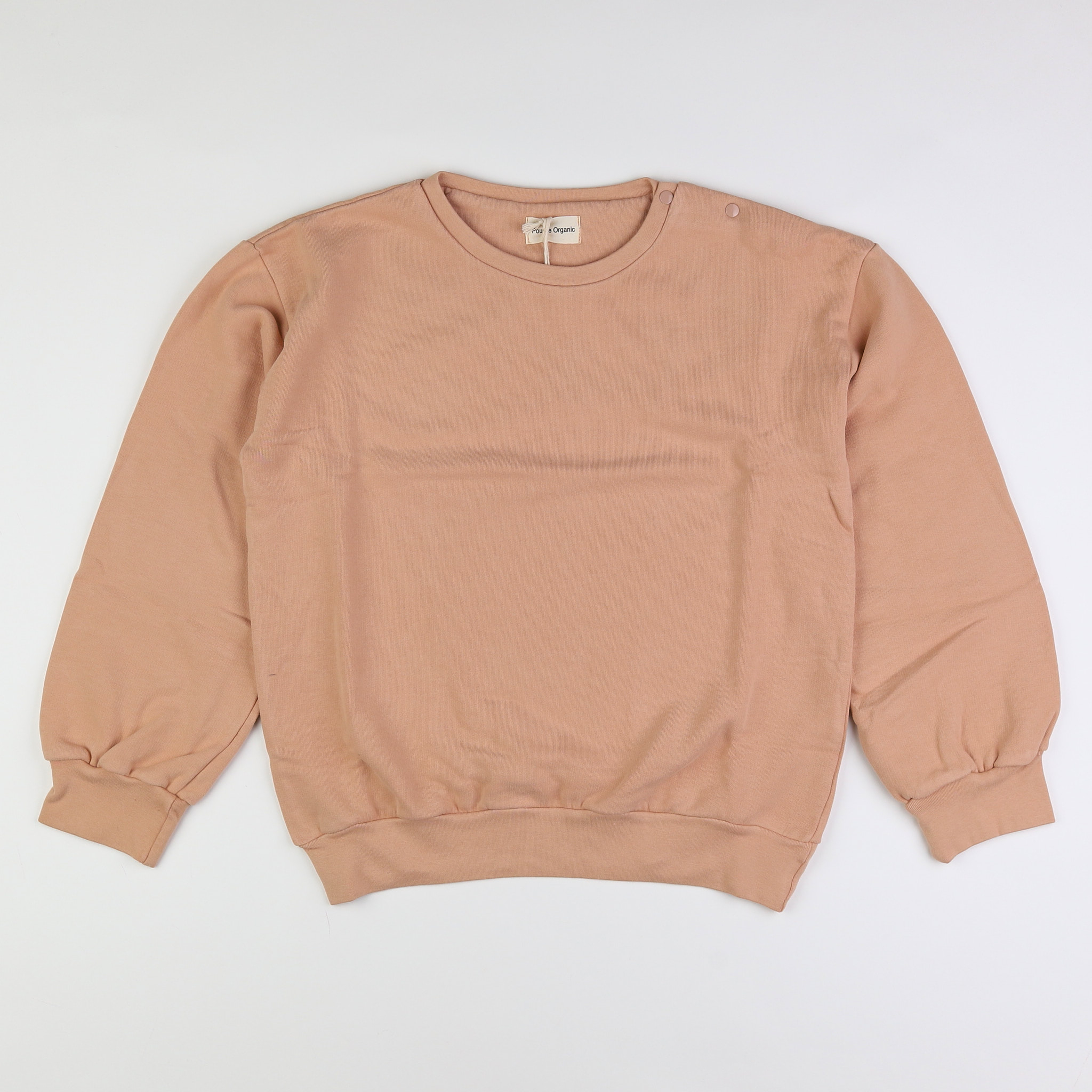 Poudre Organic - sweat beige, orange (neuf) - 10 ans