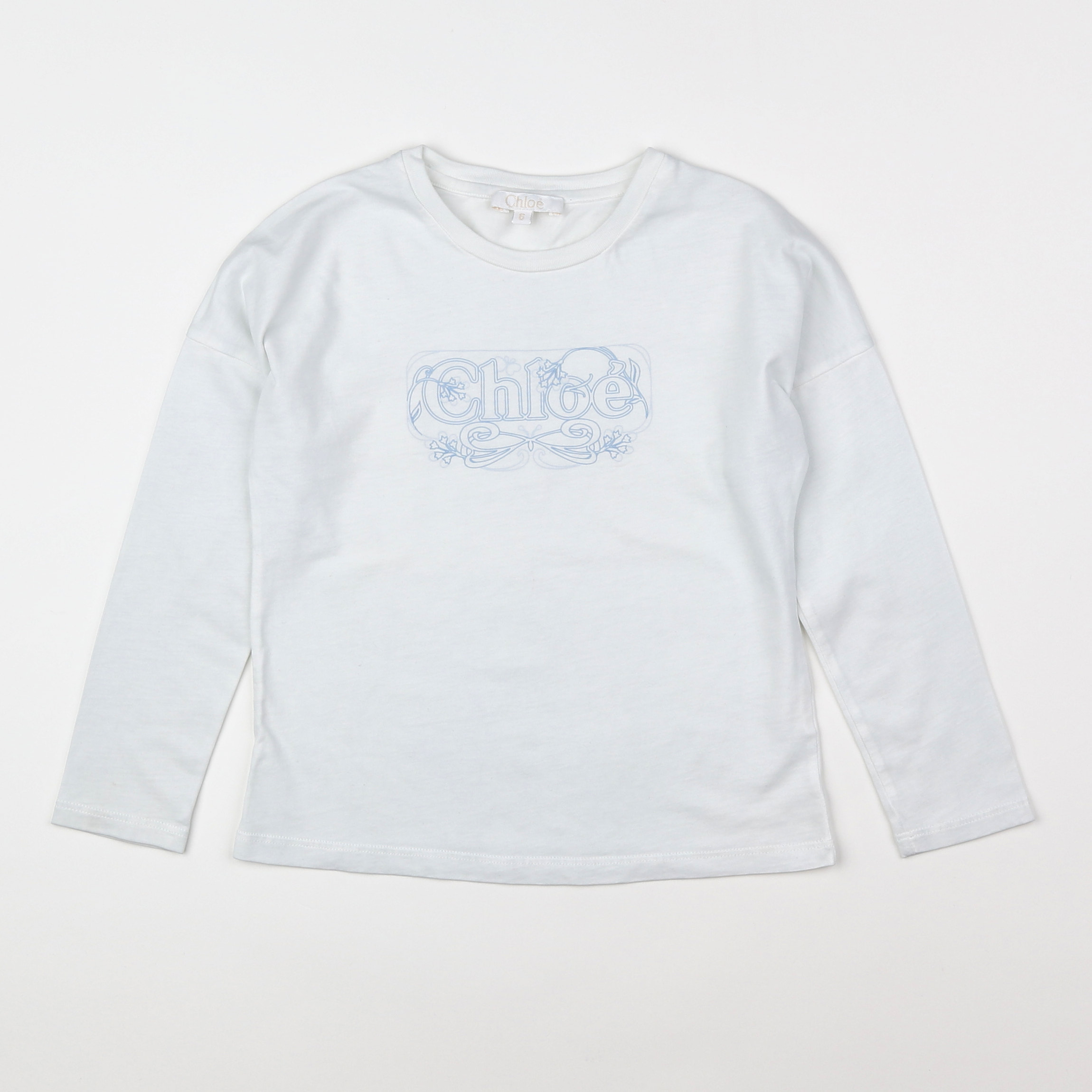 Chloé - tee-shirt blanc, bleu - 6 ans