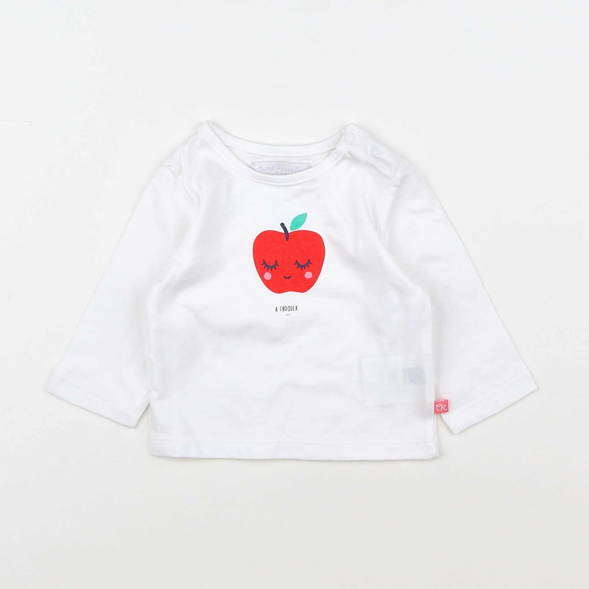 Cadet Rousselle - tee-shirt blanc, rouge - 3 mois