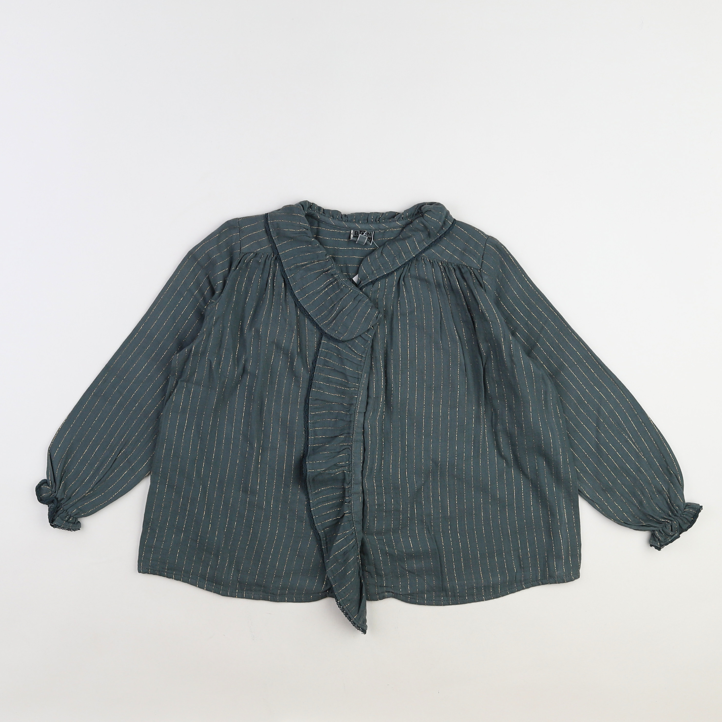 Bonton - blouse bleu, or (neuf) - 6 ans