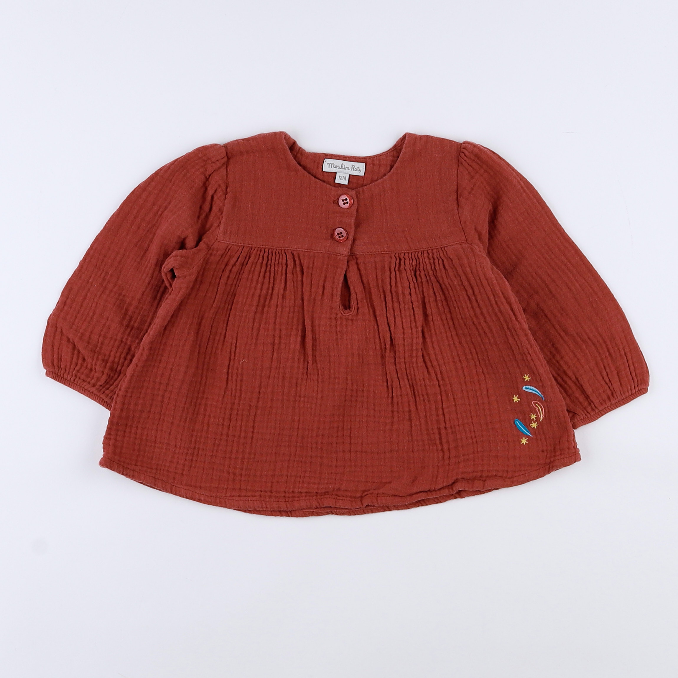 Moulin Roty - blouse marron - 12 mois