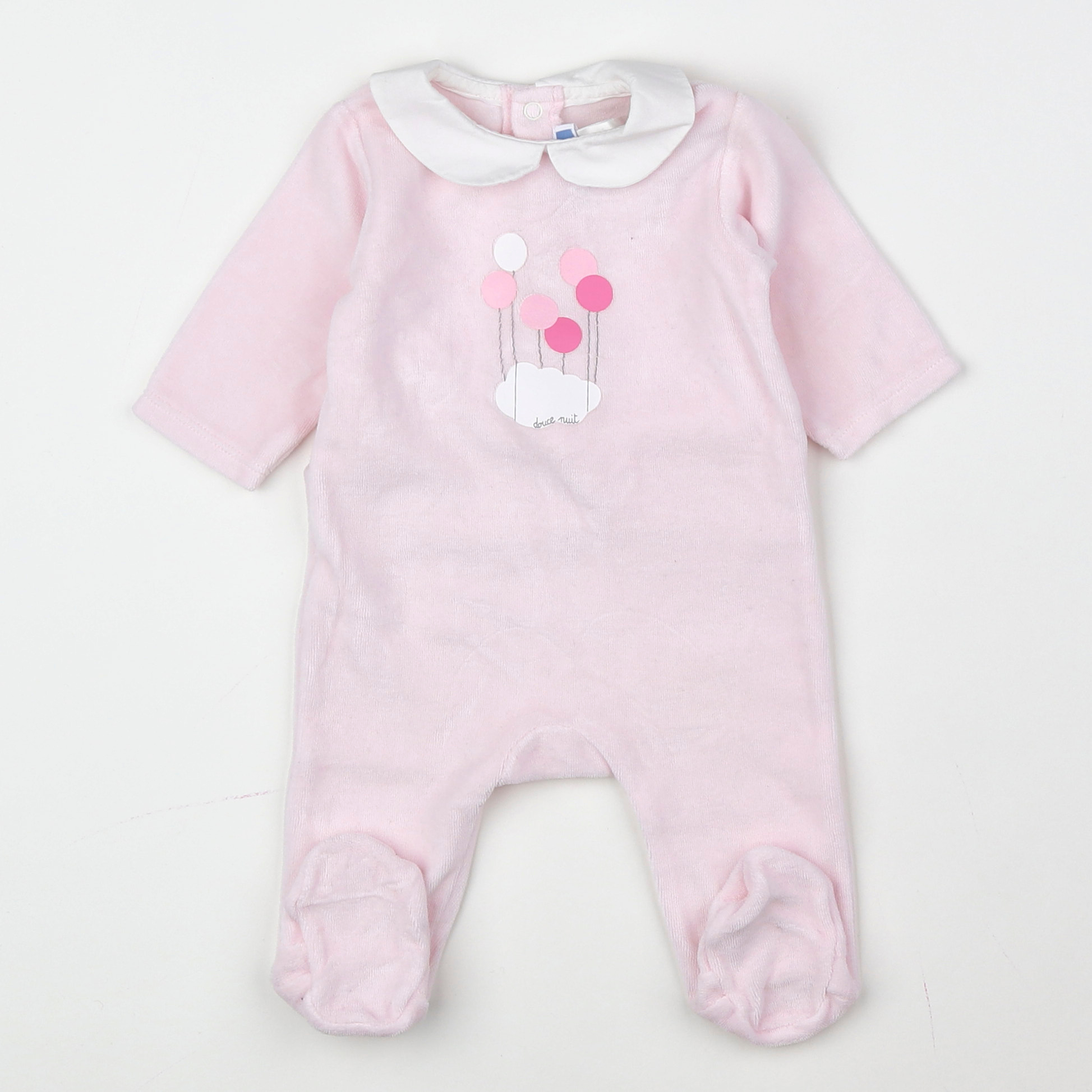 Jacadi - pyjama blanc, rose - 3 mois