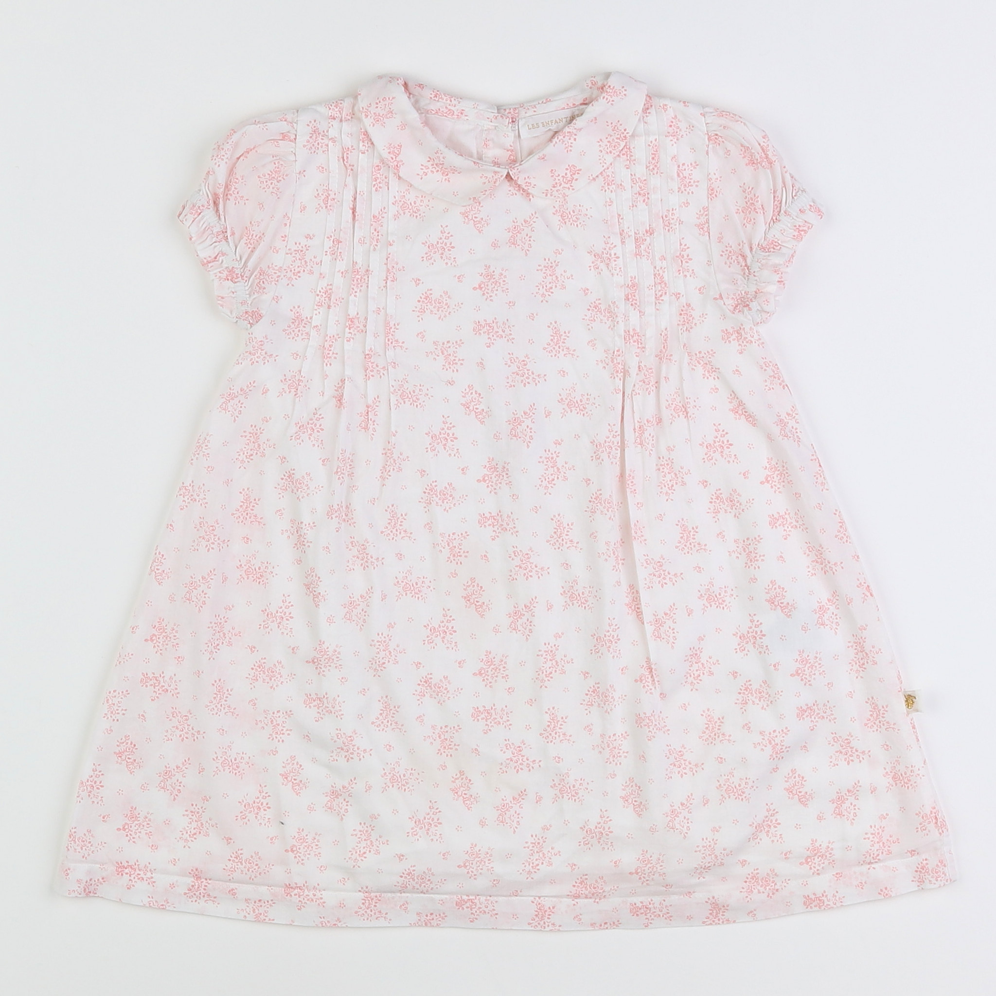 Les Enfantines - robe blanc, rose - 18 mois