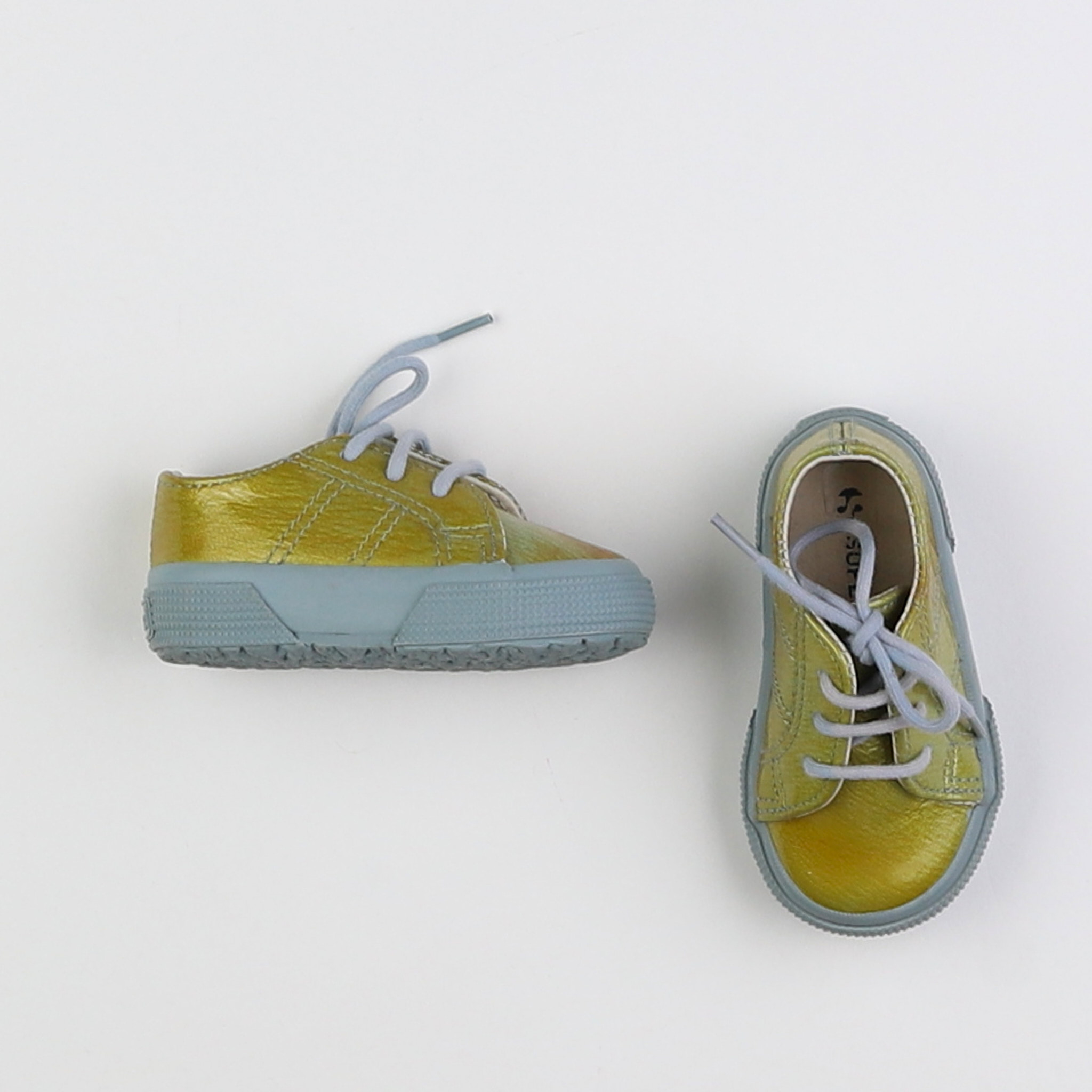 Superga - tennis à scratch/ lacets jaune - pointure 18