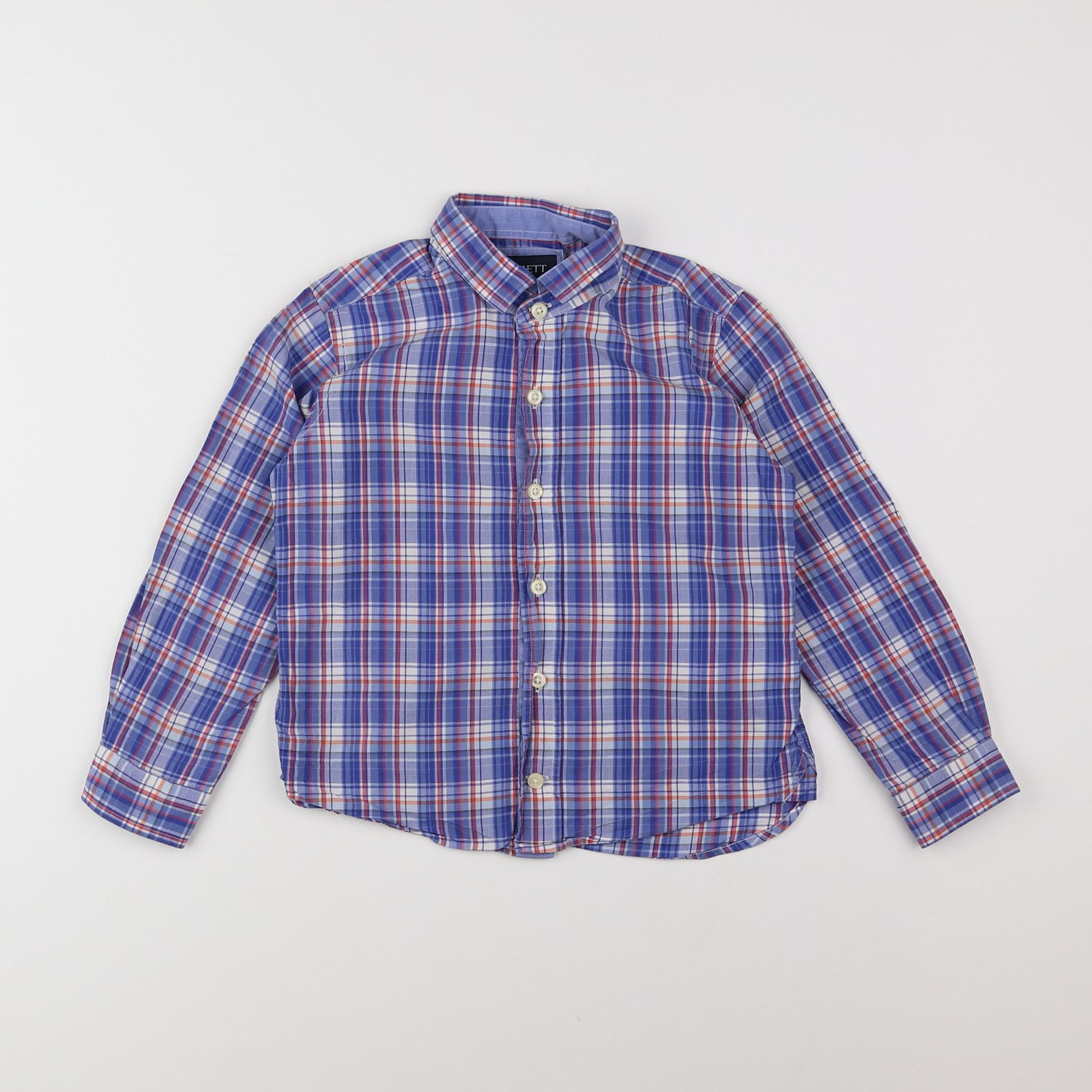 Hackett London - chemise bleu, blanc, rouge - 3/4 ans