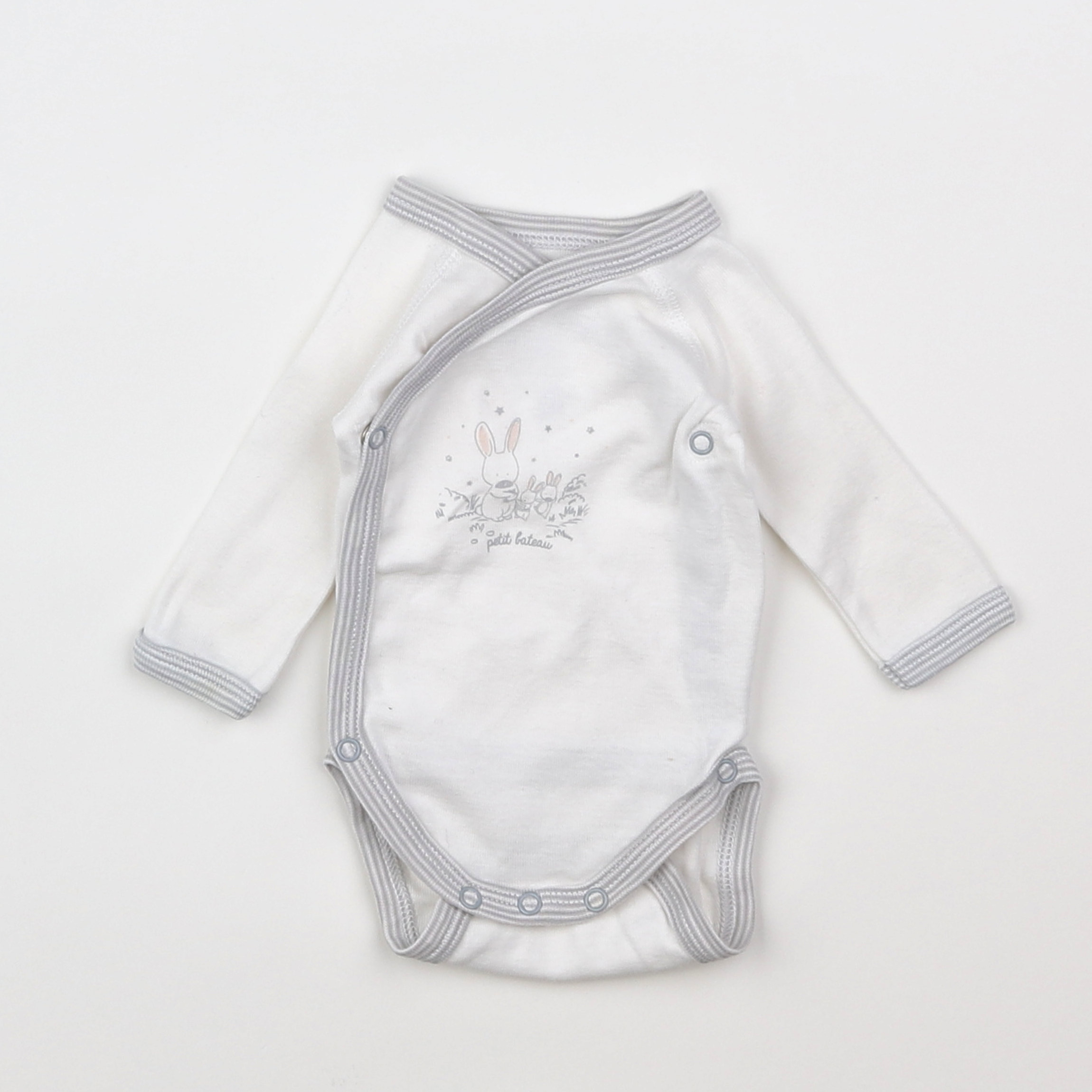 Petit Bateau - body blanc - 0 mois