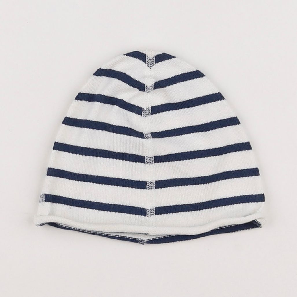 Petit Bateau - bonnet de naissance blanc,bleu - 6 mois