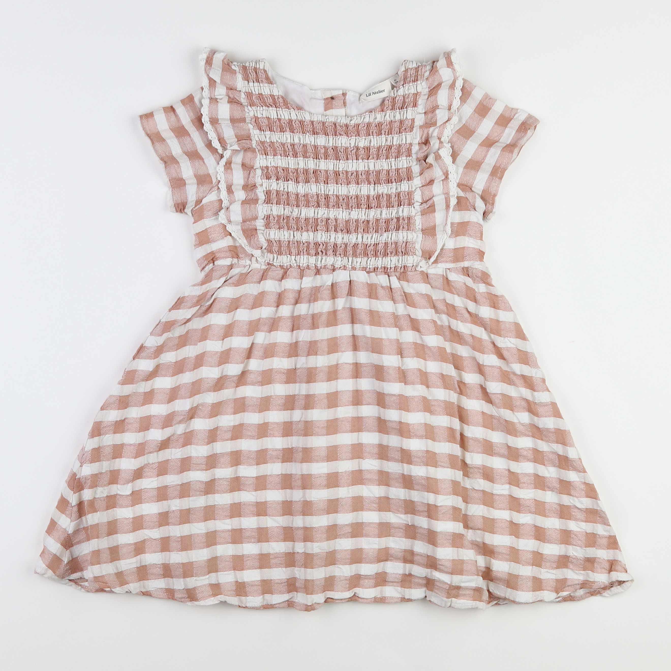 Lil'Atelier - robe blanc, marron - 6 ans