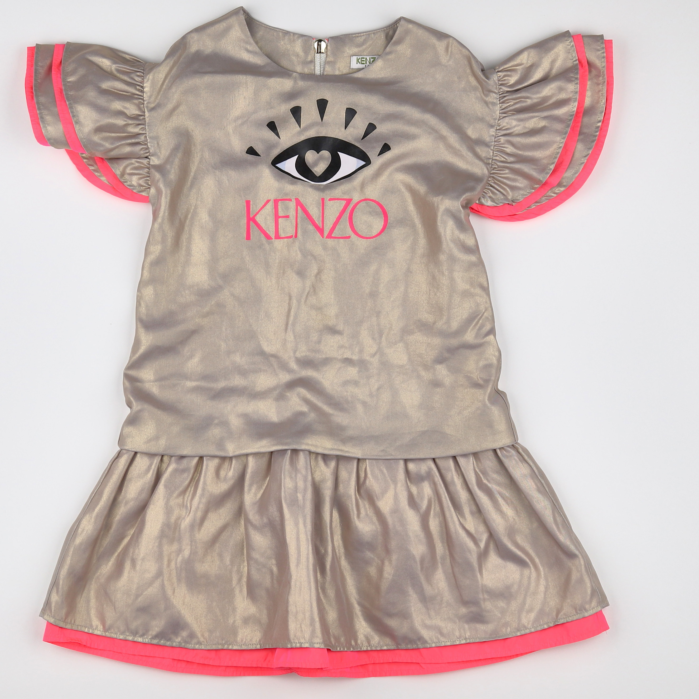 Kenzo - robe or, rose - 6 ans