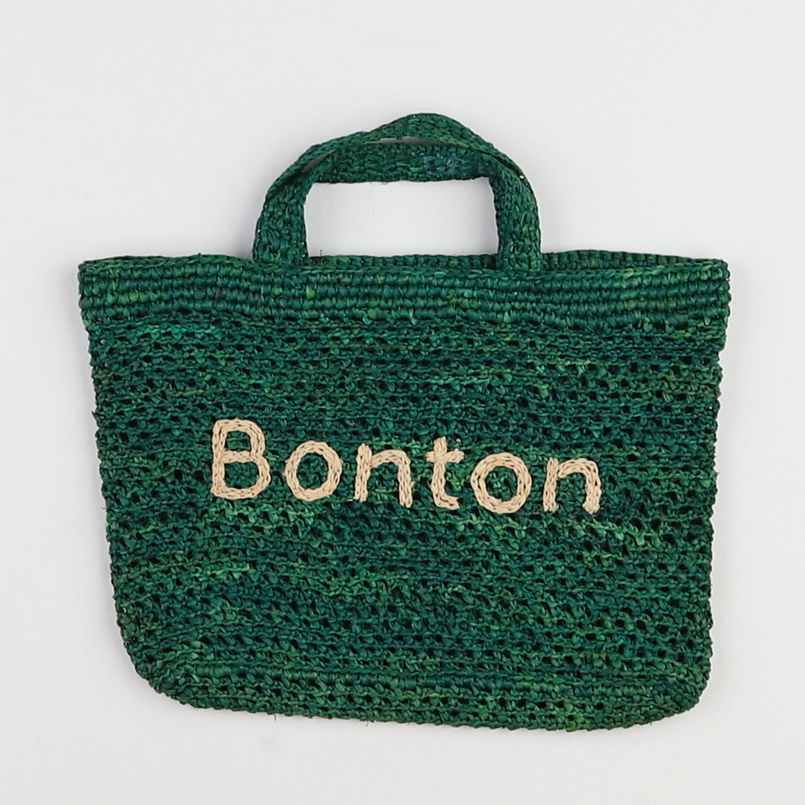 Bonton - sac paille vert - 24/20 cm