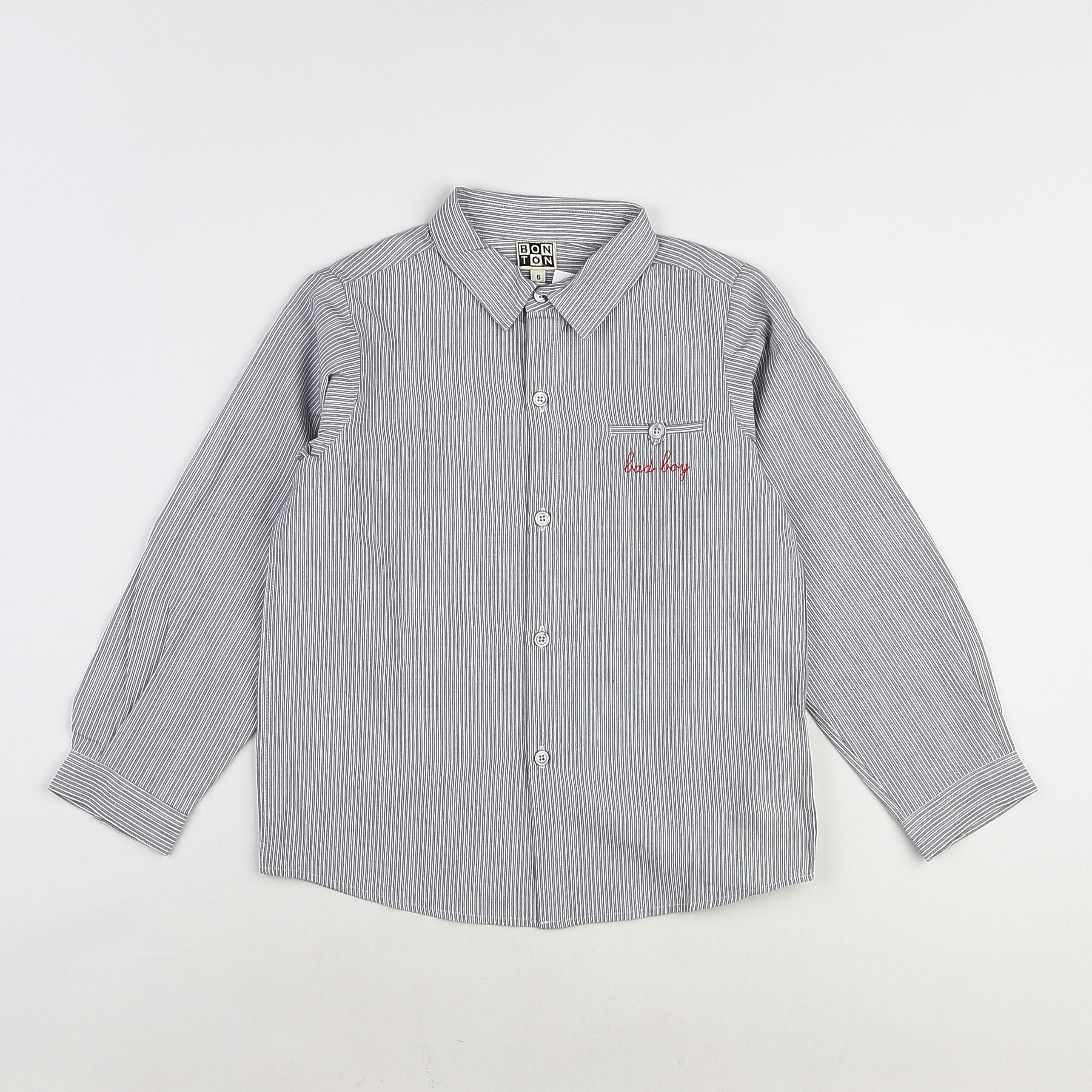 Bonton - chemise gris, blanc (neuf) - 6 ans