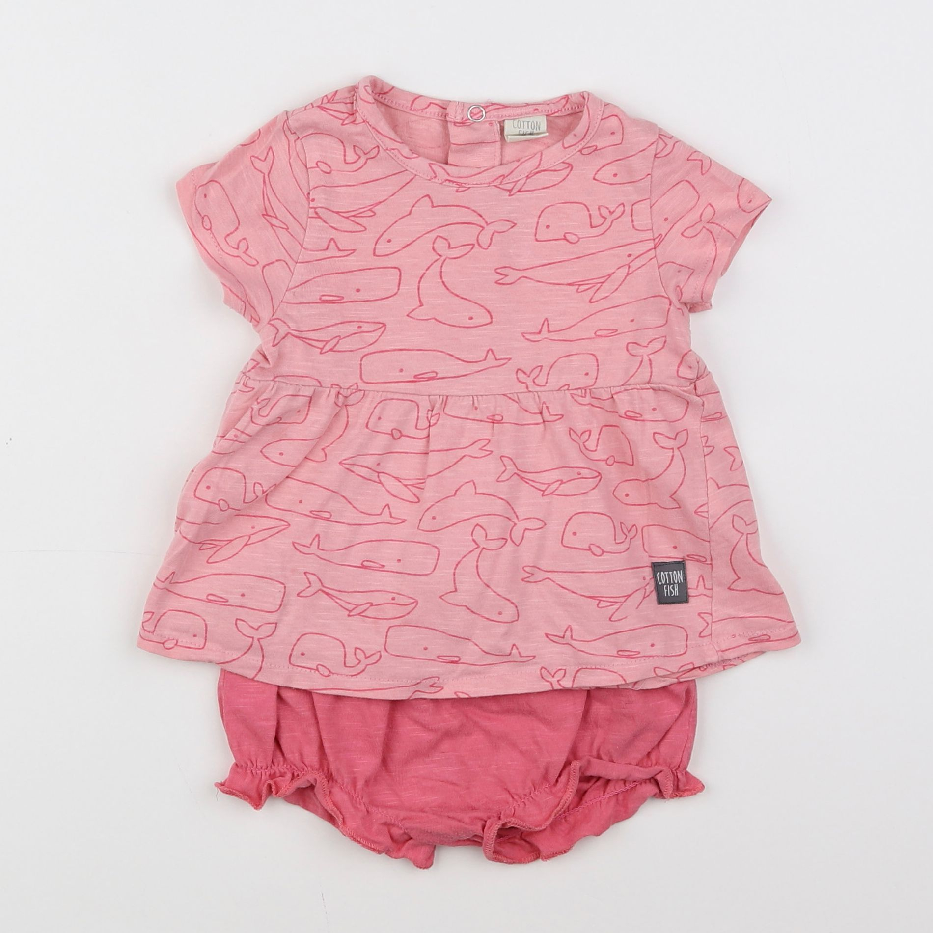 Cotton Fish - ensemble rose - 12 mois