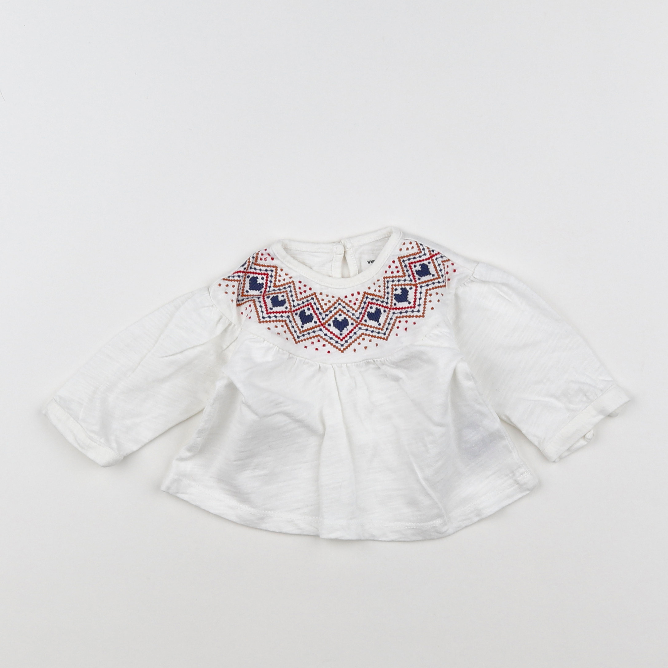 Vertbaudet - blouse blanc, multicolore - 3 mois