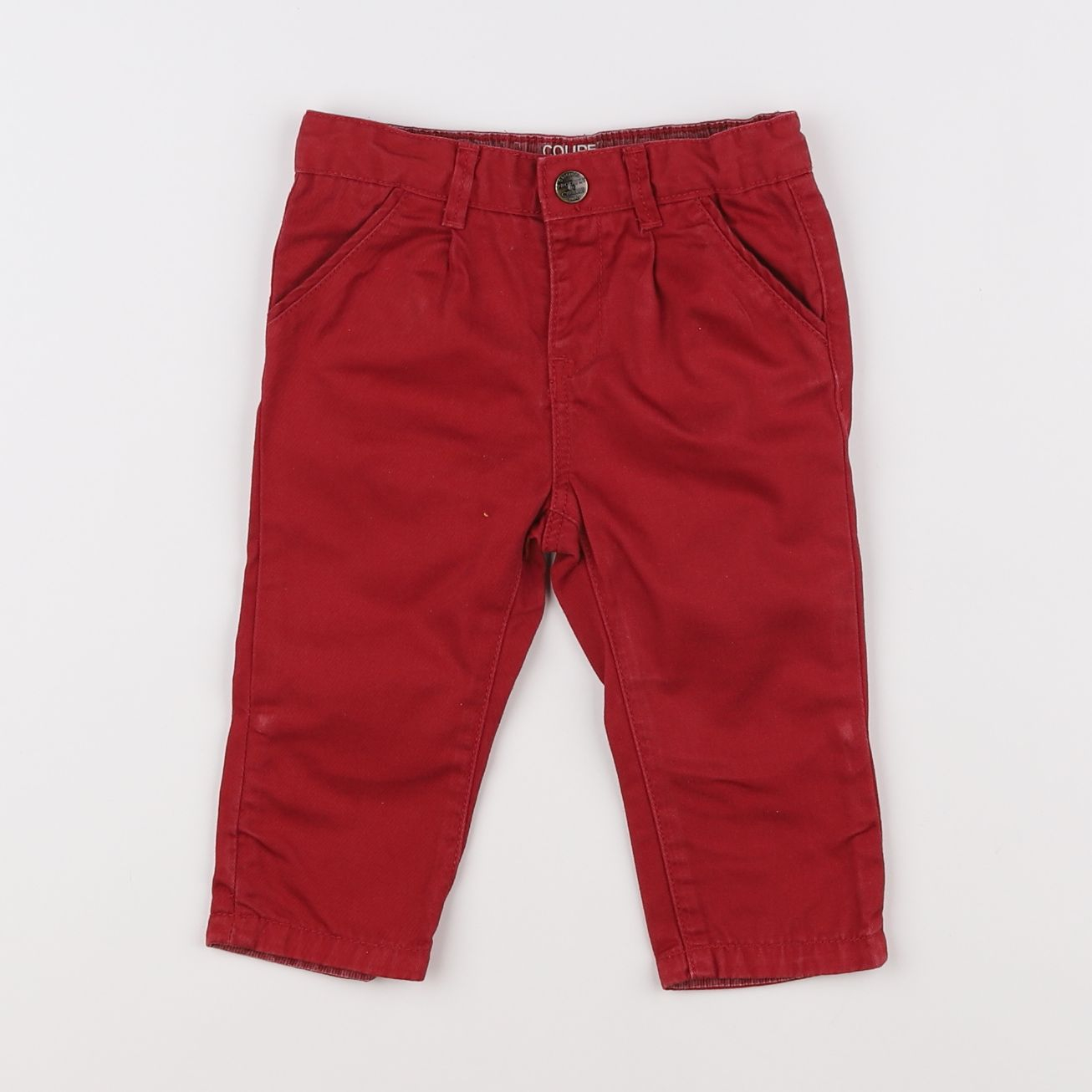 Cyrillus - pantalon rouge - 12 mois