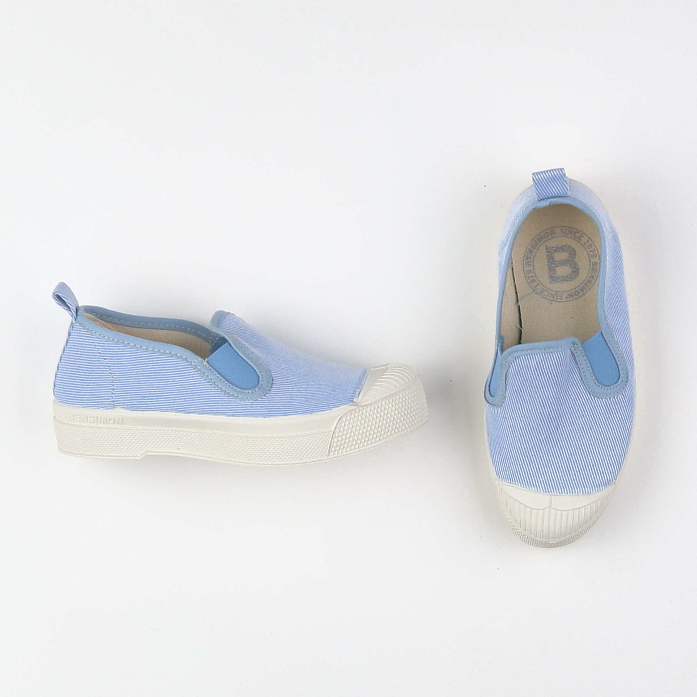 Bensimon - tennis à scratch/ lacets bleu (neuf) - pointure 34