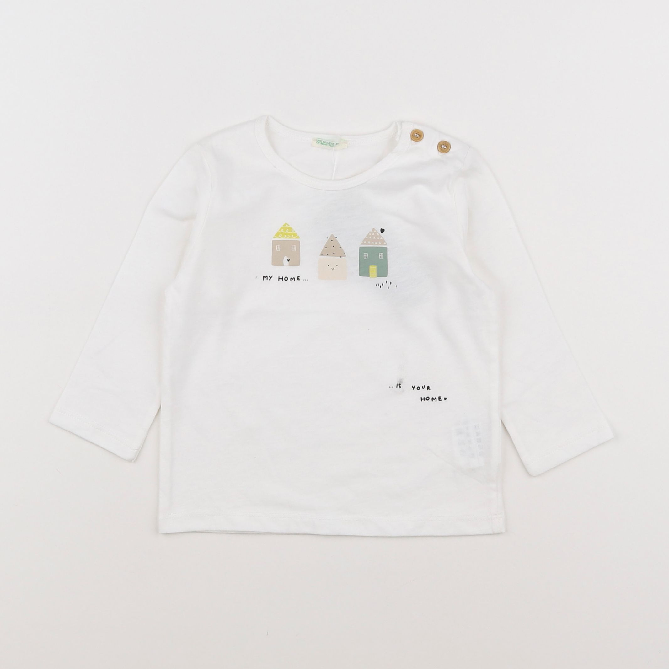 Benetton - tee-shirt blanc - 9/12 mois