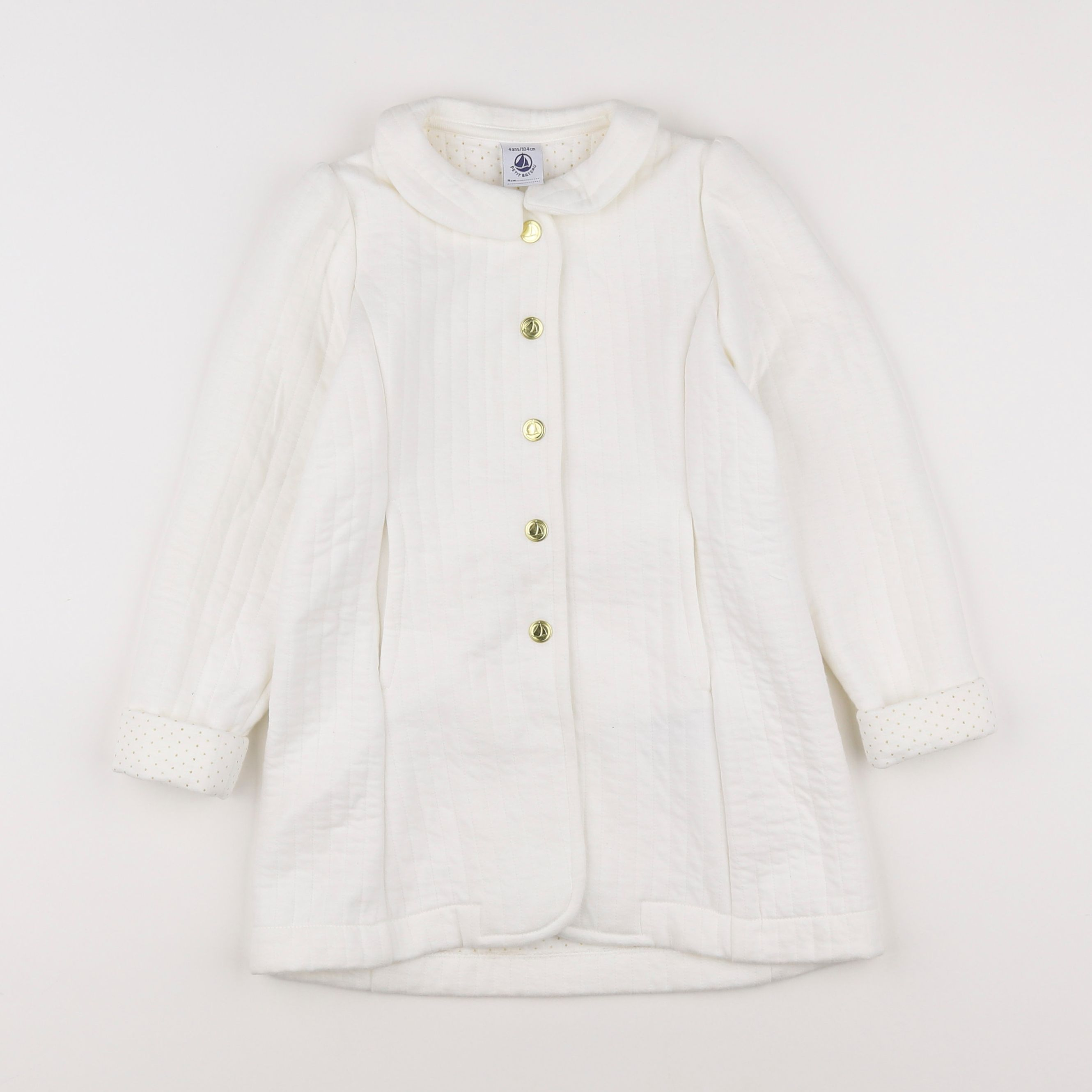 Petit Bateau - manteau blanc, or - 4 ans