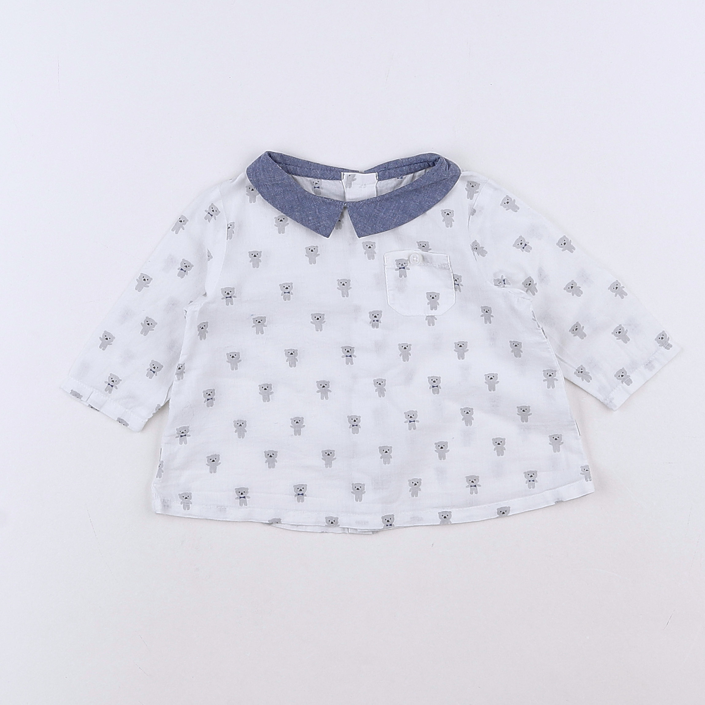 Boutchou - polo bleu, blanc, gris - 3 mois