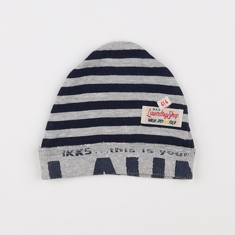 IKKS - bonnet de naissance bleu, gris - 0/1 mois