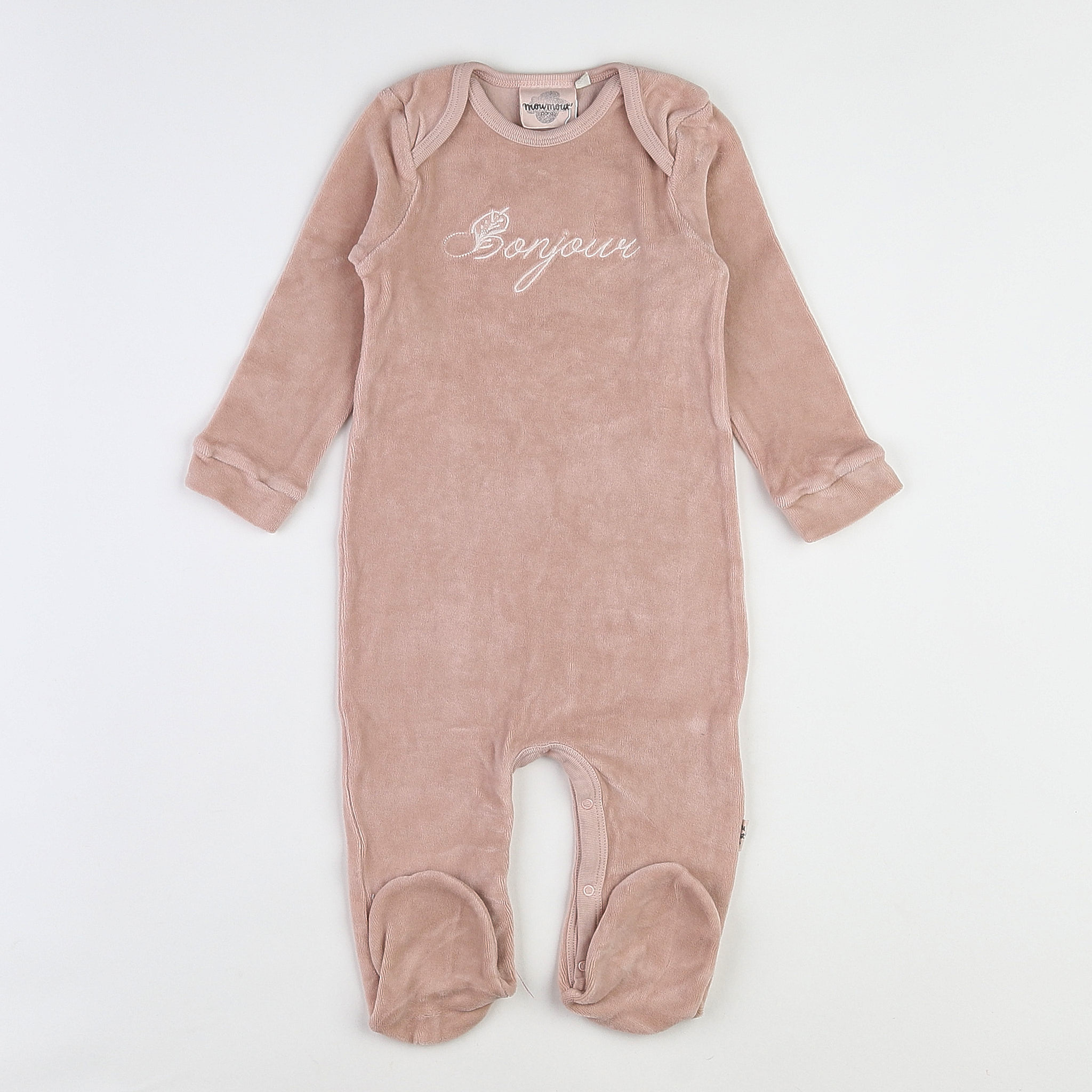 Moumout' - pyjama velours rose (neuf) - 3 mois