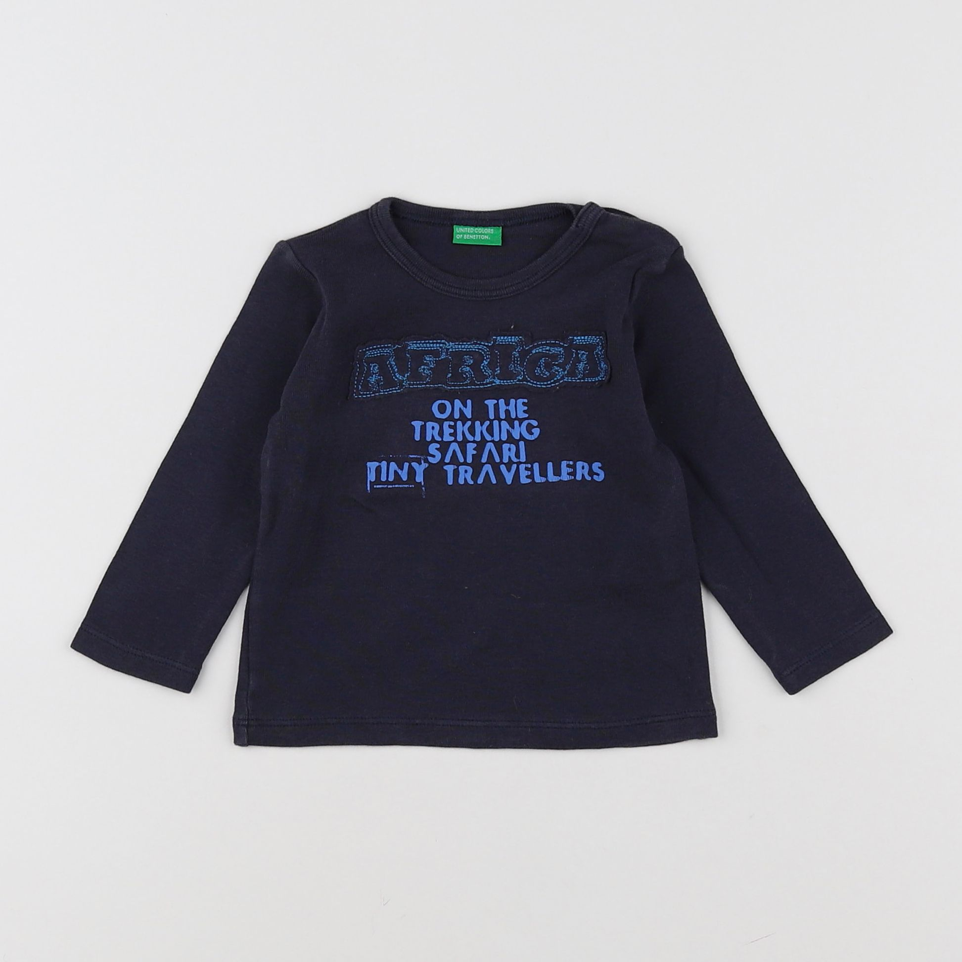 Benetton - tee-shirt bleu - 6/9 mois