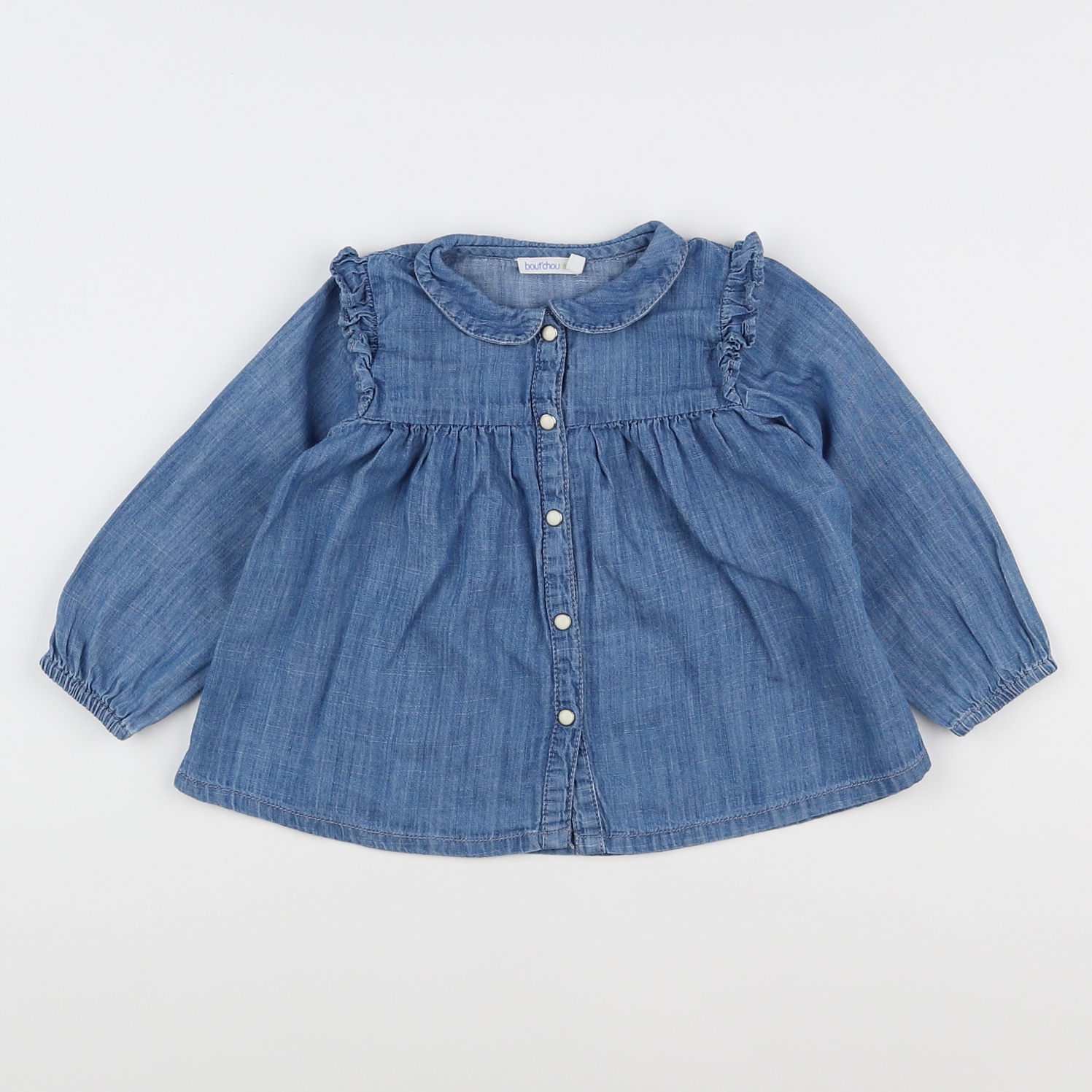 Boutchou - blouse bleu - 9 mois