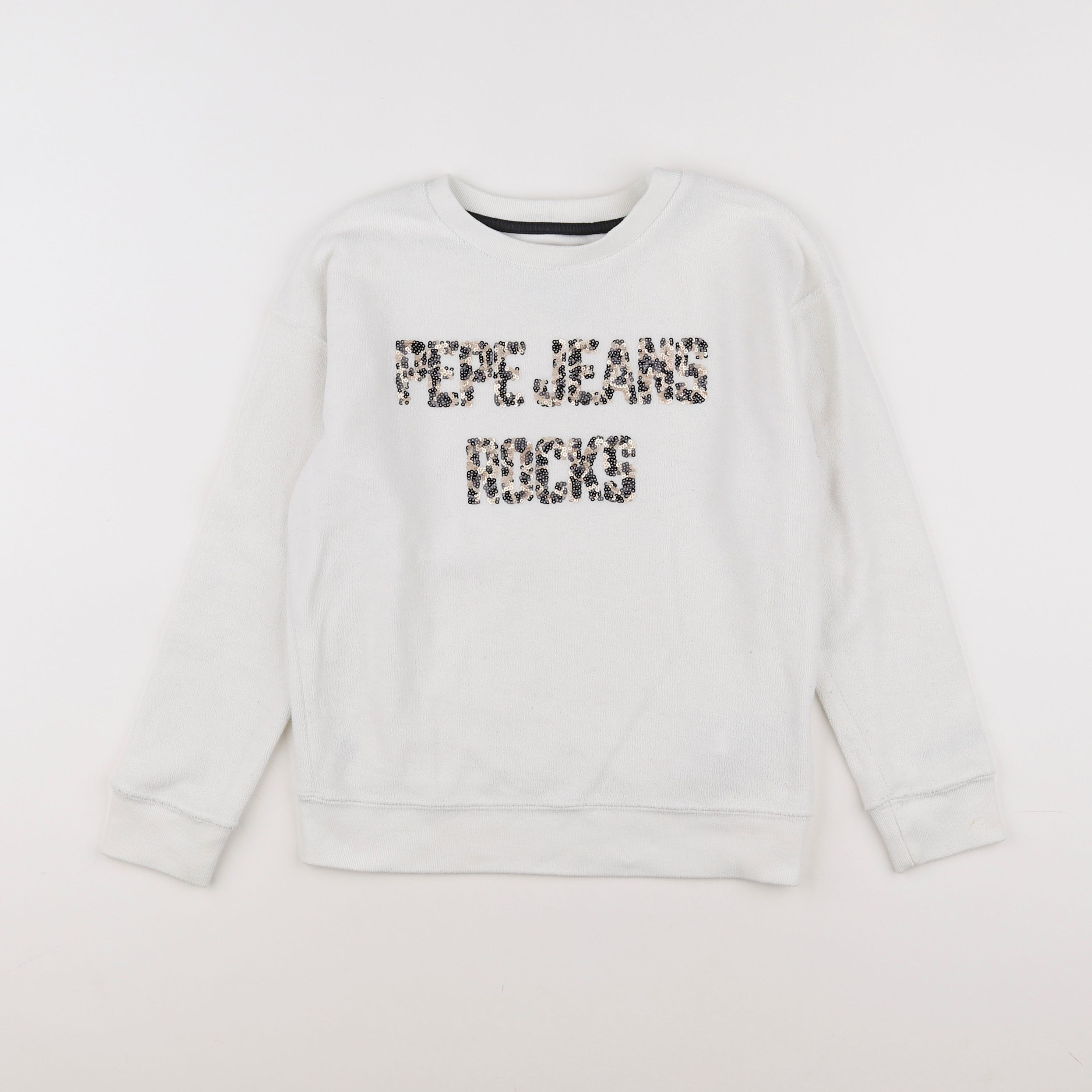 Pepe Jeans - sweat blanc, or - 8 ans