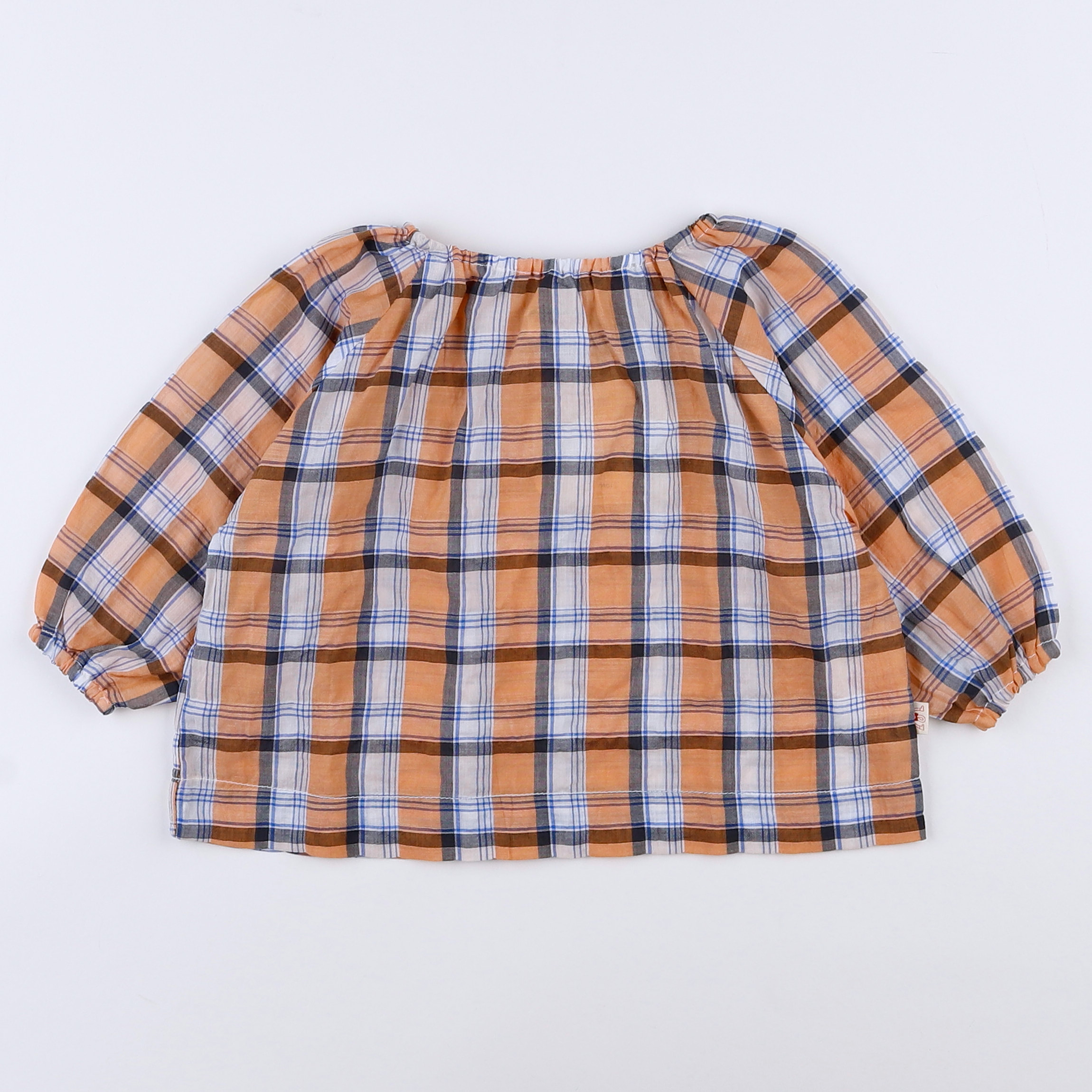 Les Marsiens - blouse orange, bleu (neuf) - 12 mois