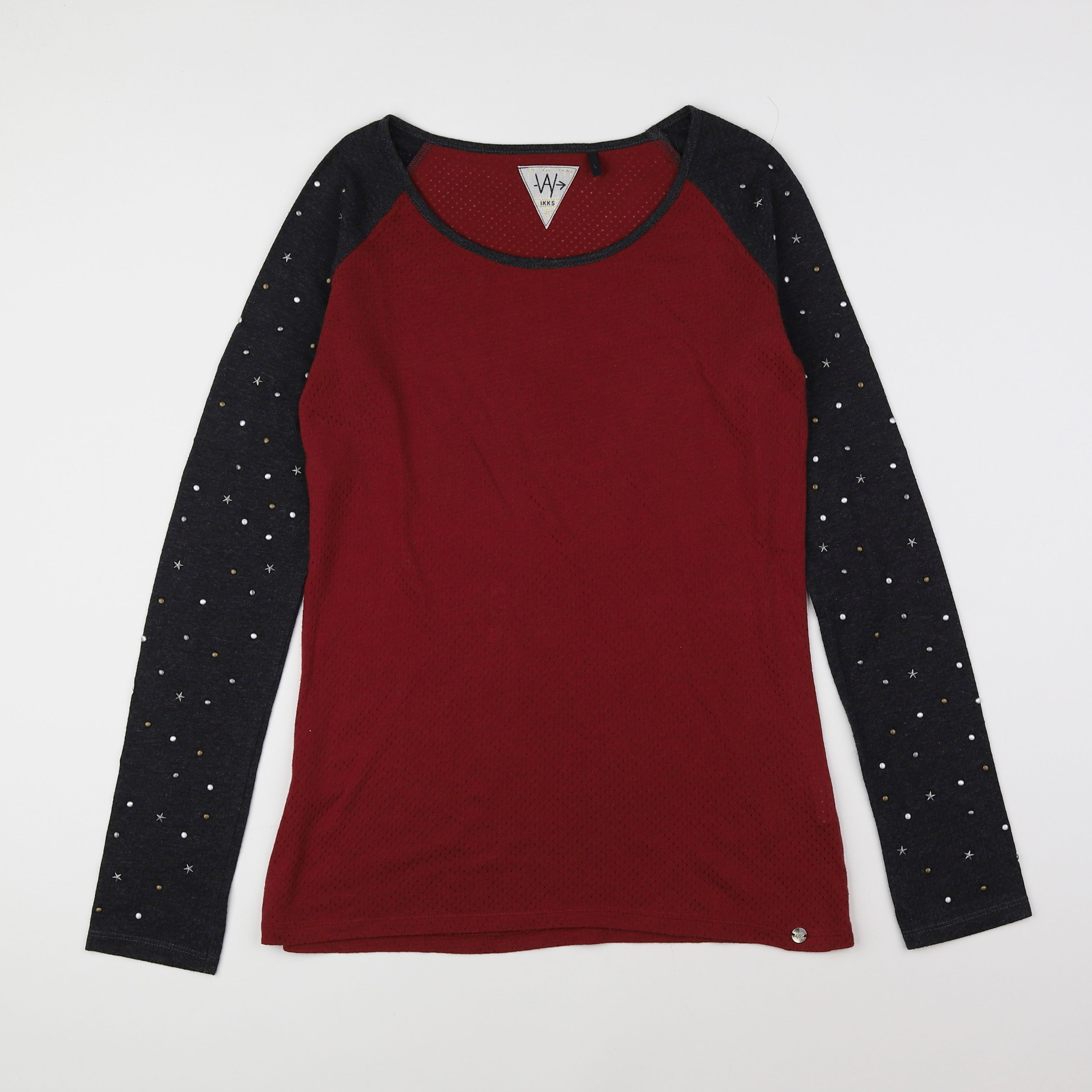 IKKS - tee-shirt gris, rouge - 16 ans