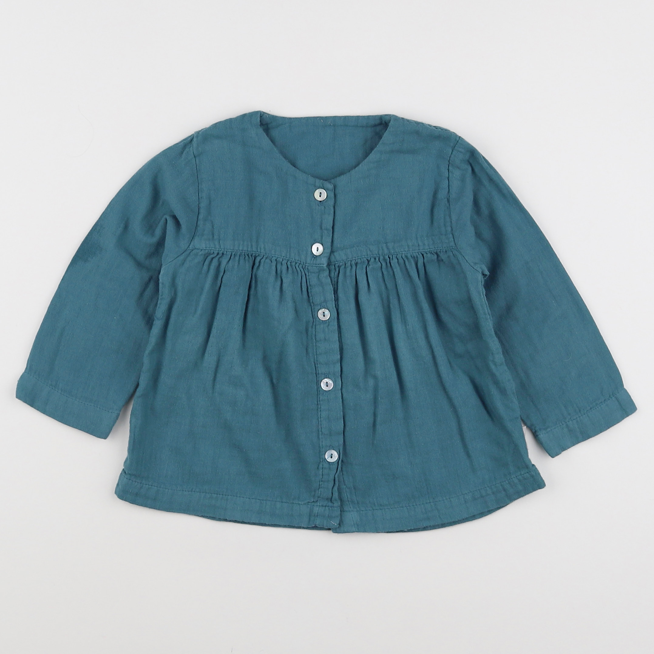 Poudre Organic - blouse bleu - 6 mois