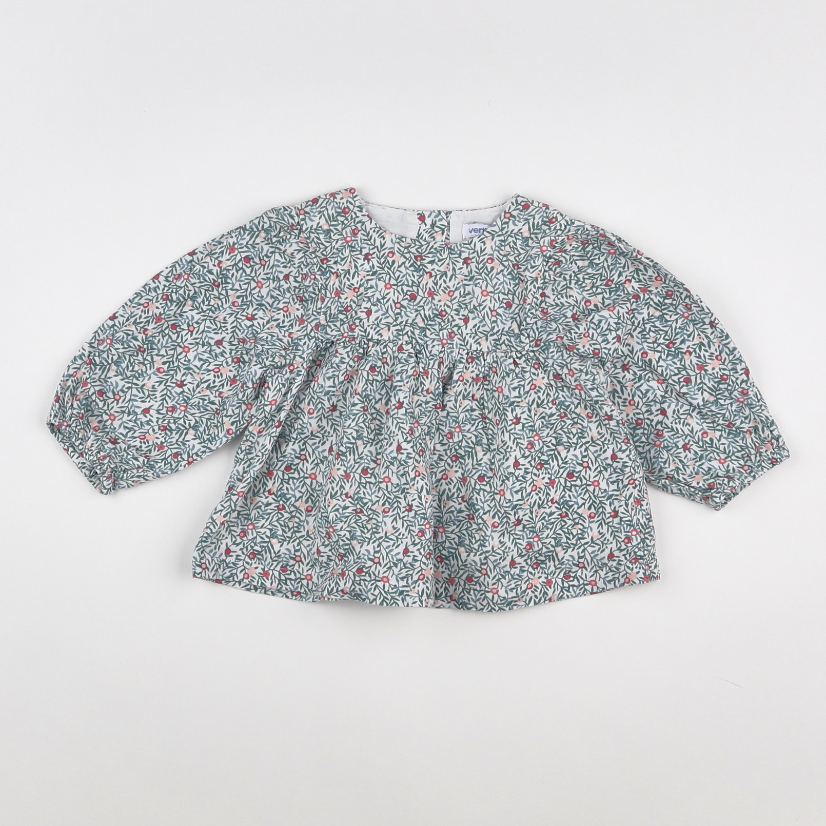 Vertbaudet - blouse vert, rose - 12 mois