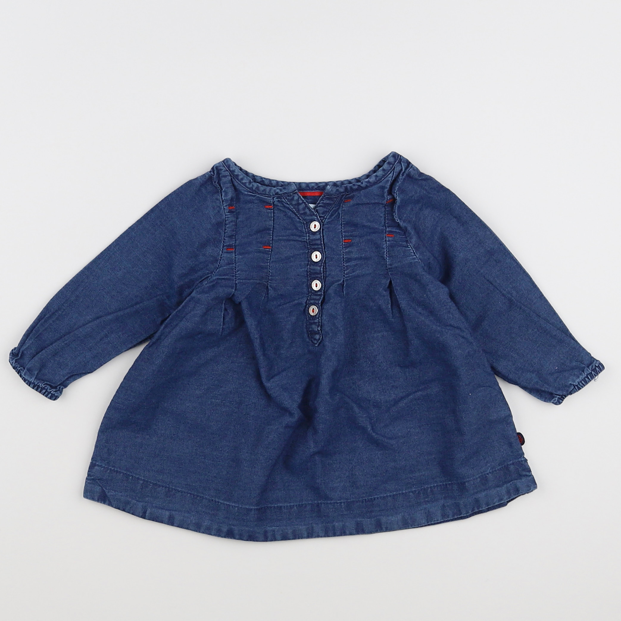 Obaïbi - blouse bleu - 6 mois