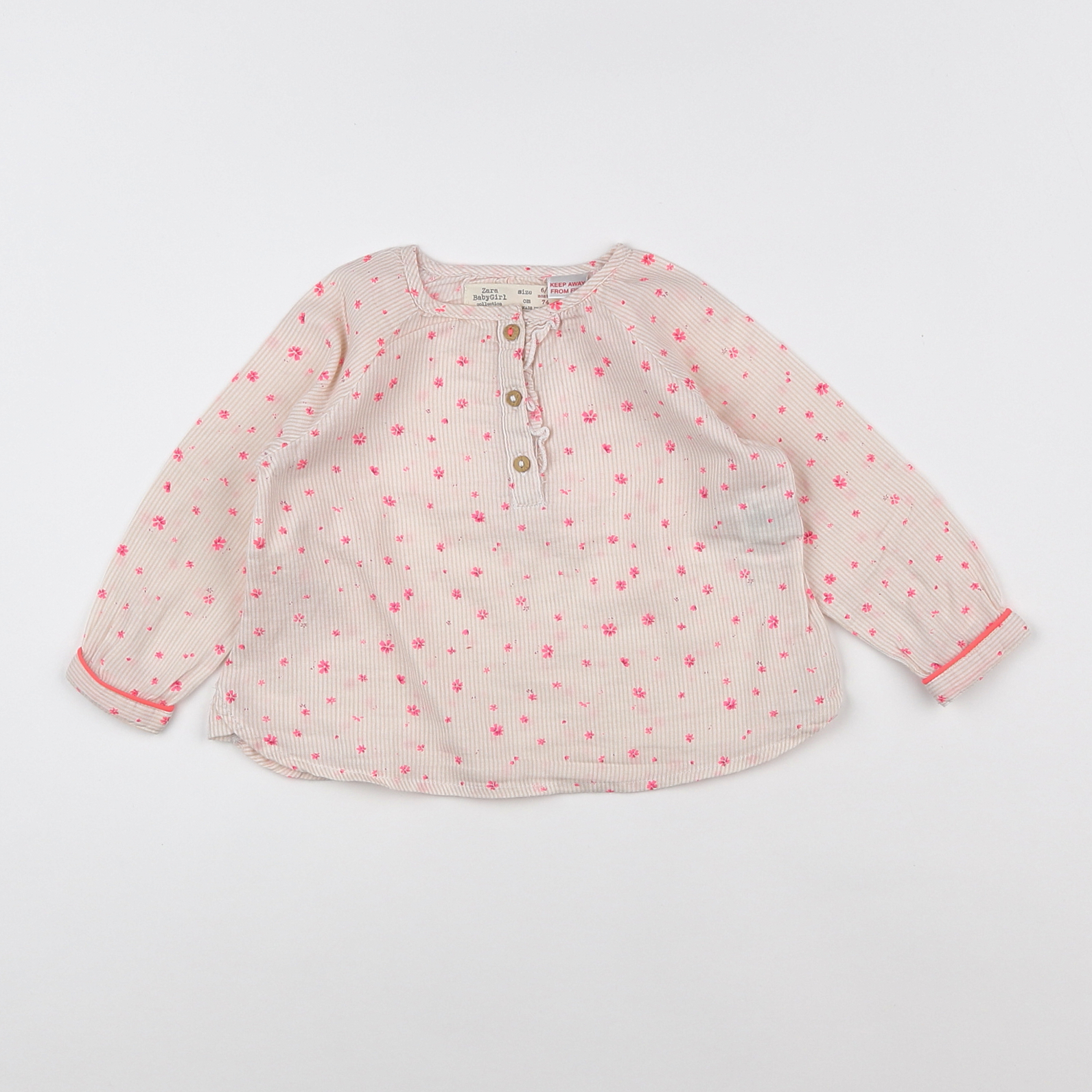 Zara - blouse rose - 6/9 mois