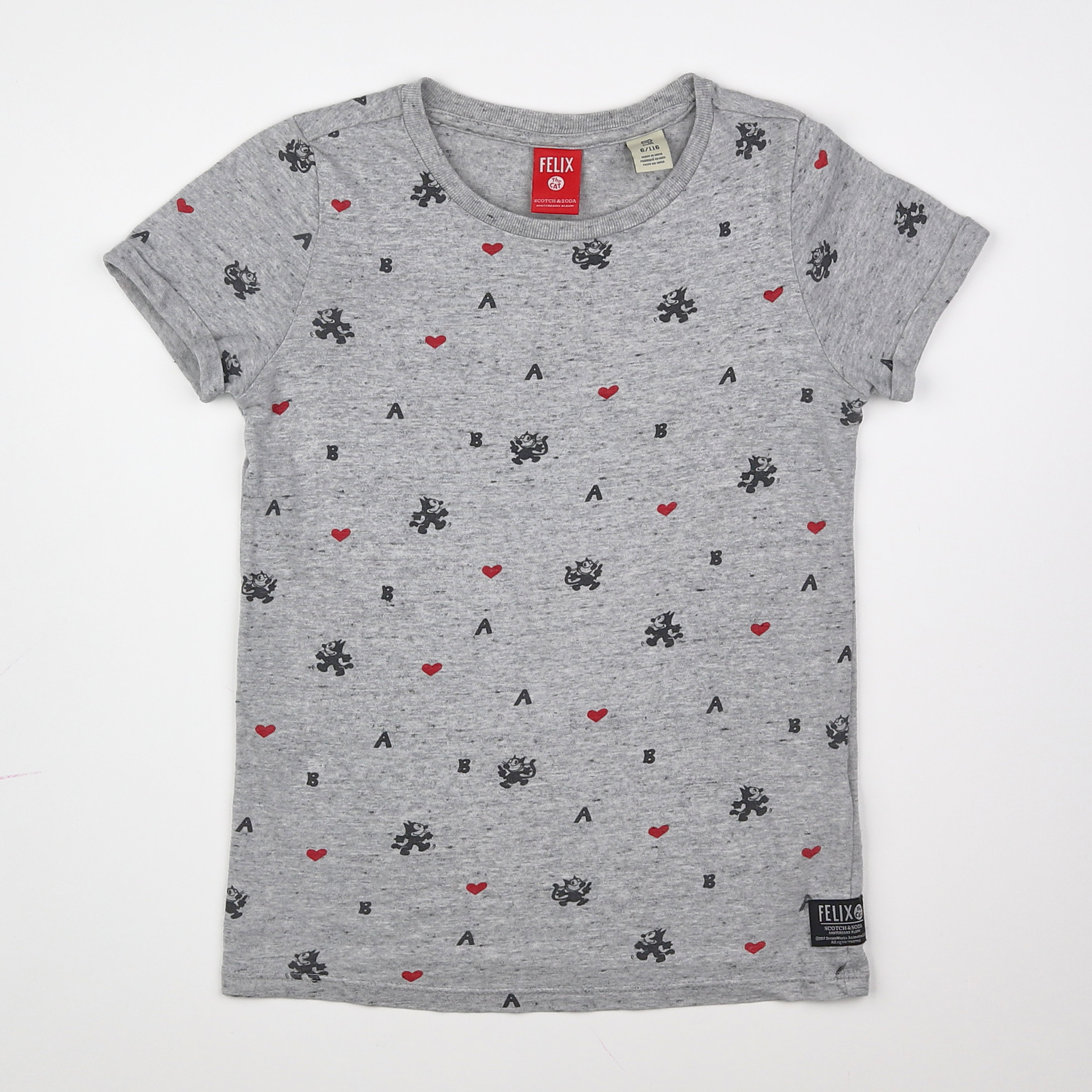 Scotch & Soda - tee-shirt gris - 6 ans