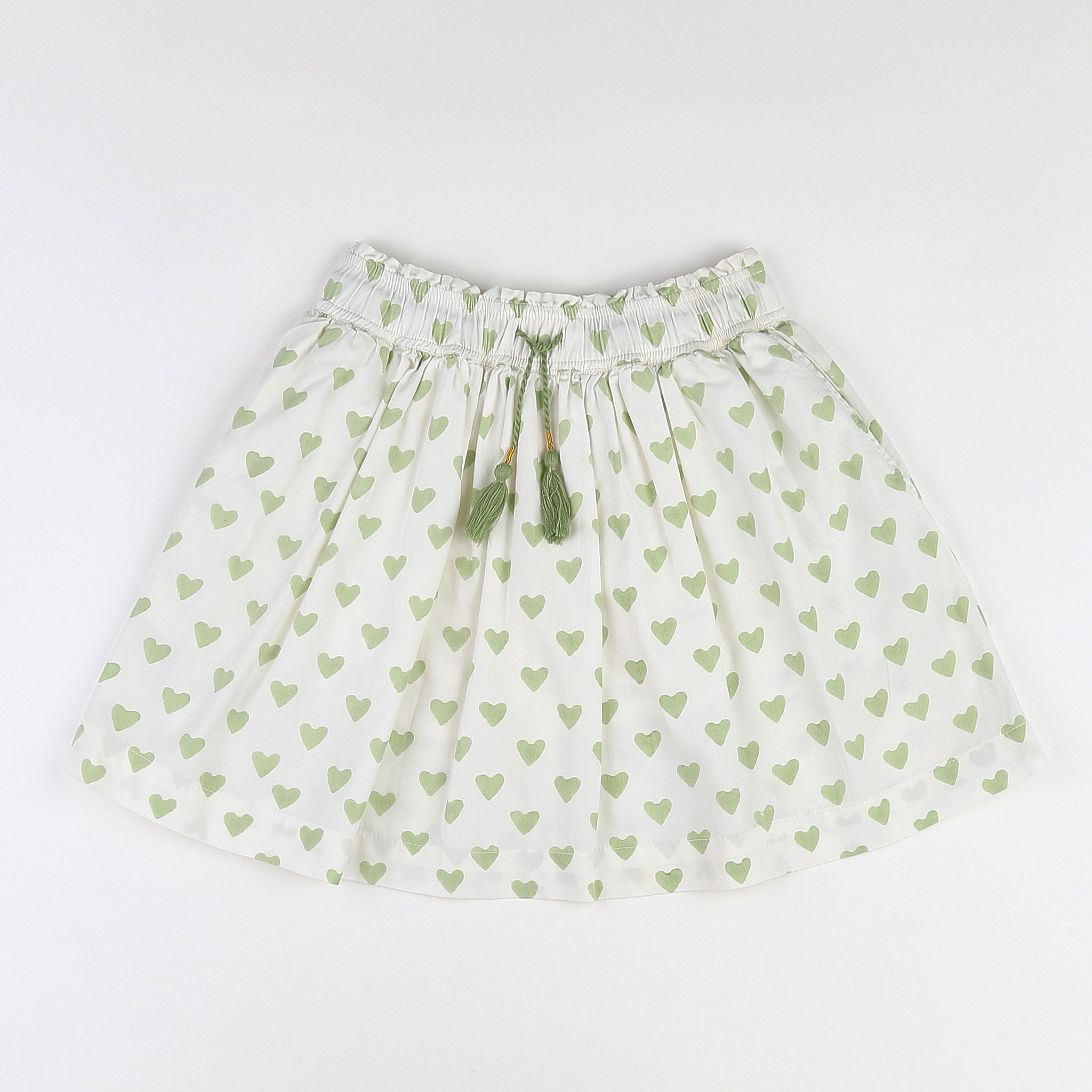 Holi & Love - jupe short blanc, vert (neuf) - 10/11 ans