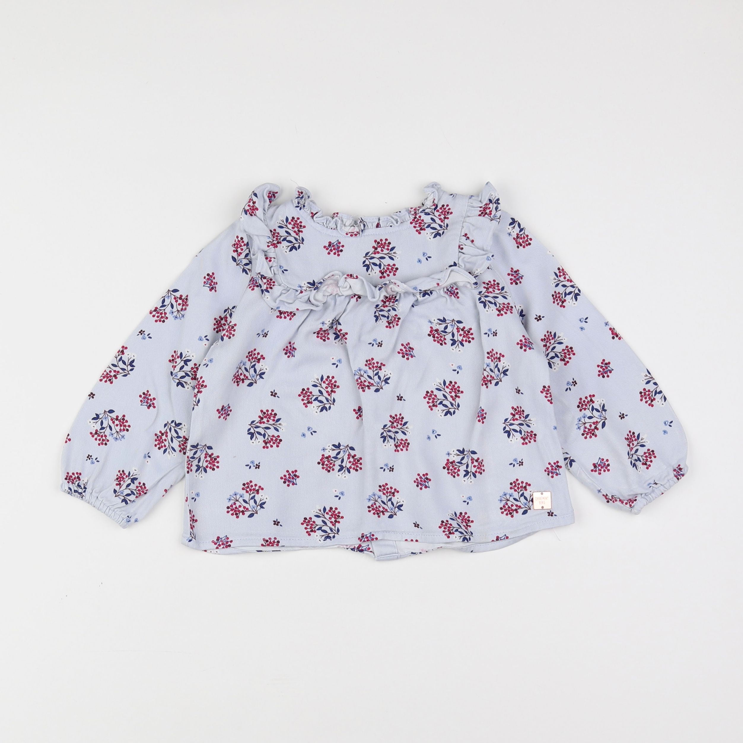 Carrément Beau - blouse bleu, rose - 18 mois