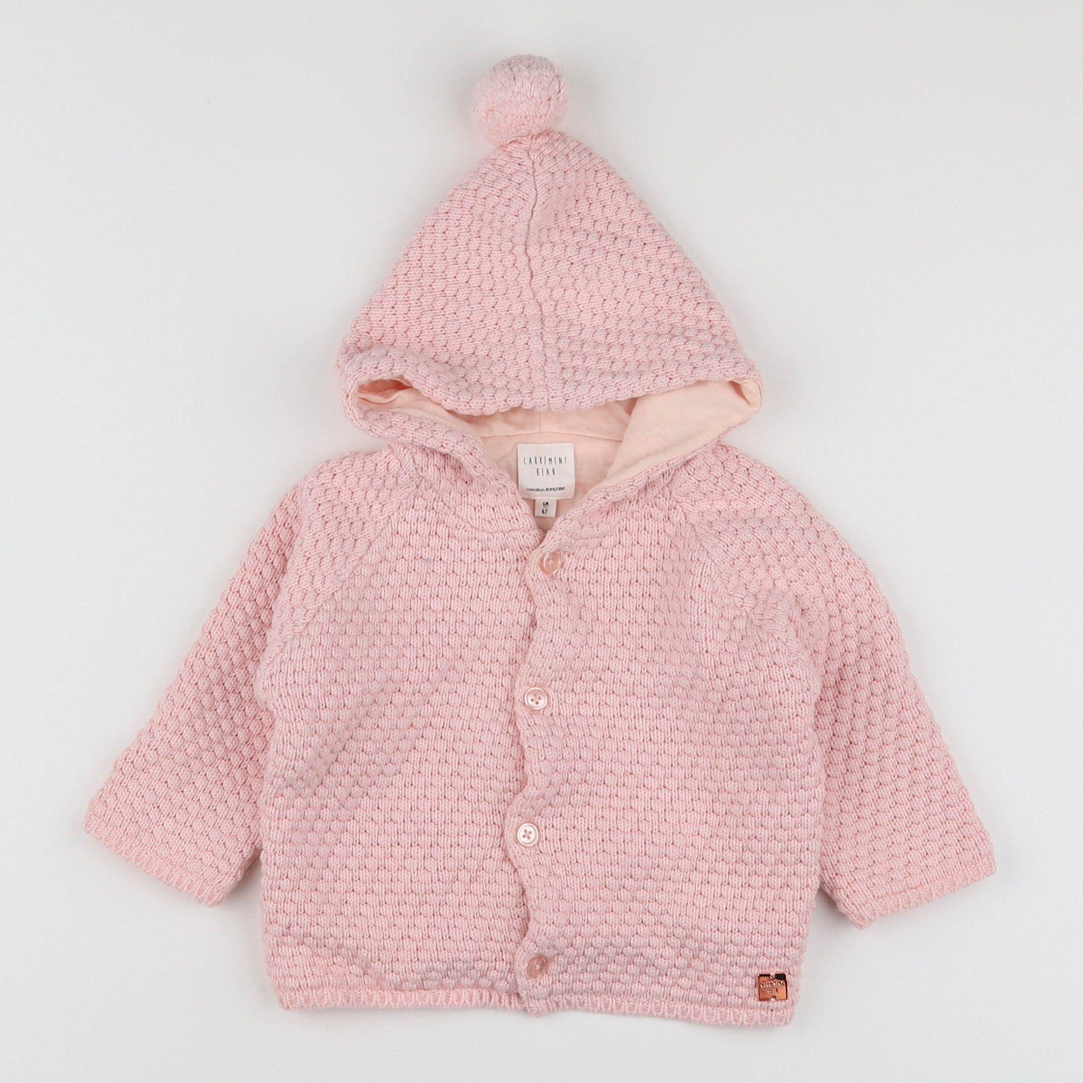 Carrément Beau - gilet rose - 6 mois