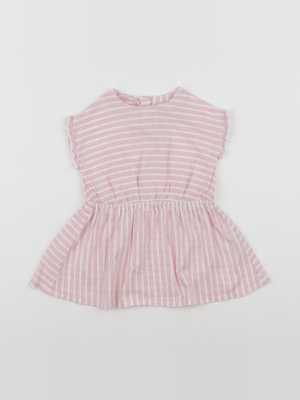 Cyrillus - robe blanc, rose - 6 mois