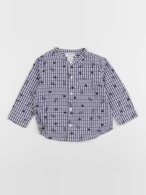 Cyrillus - chemise bleu, blanc - 12 mois