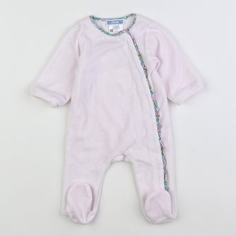 Pyjama bébé fille en velours - Rose pale jacadi