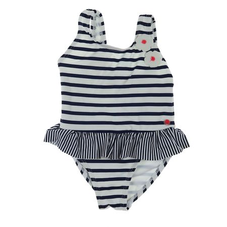 Maillot De Bain Blanc Bleu Obaibi 6 Mois Vetements Enfant D Occasion