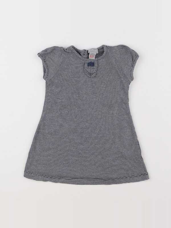 Cyrillus - robe bleu, blanc - 12 mois