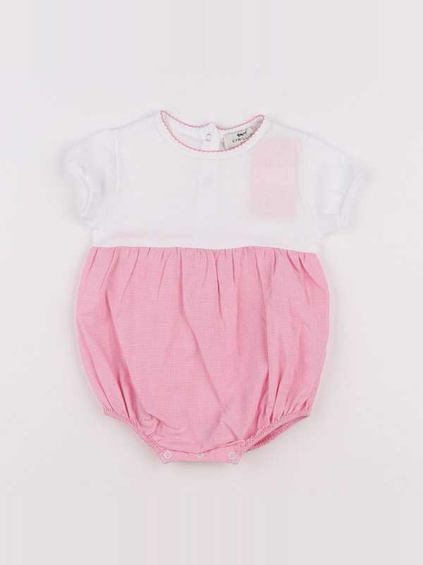 Cyrillus - combinaison blanc, rose - 6 mois