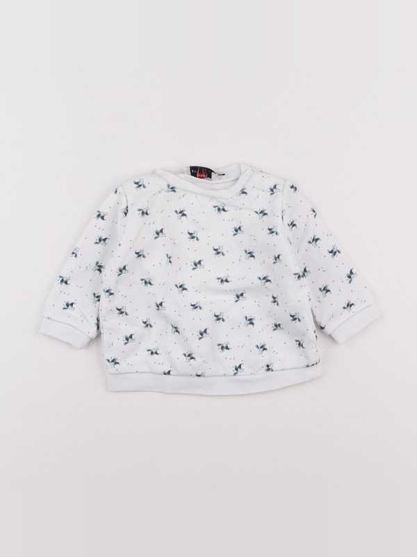 Cyrillus - sweat blanc, vert - 6 mois
