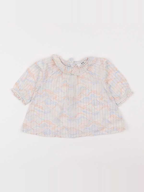 Cyrillus - blouse blanc, or - 6 mois