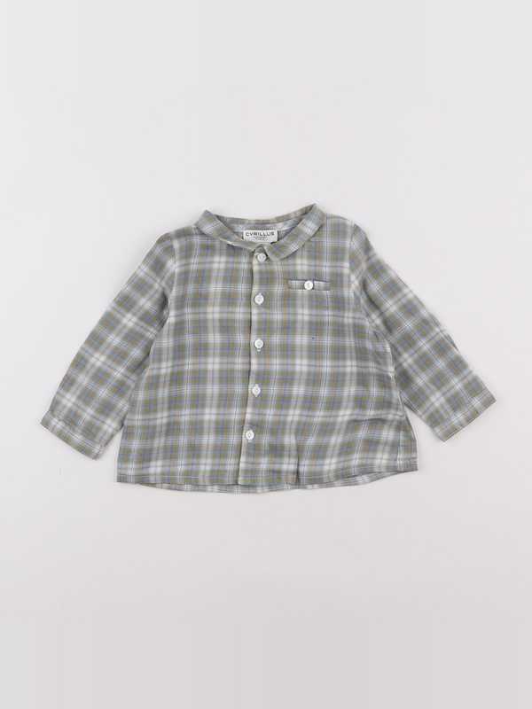 Cyrillus - chemise blanc, gris - 6 mois