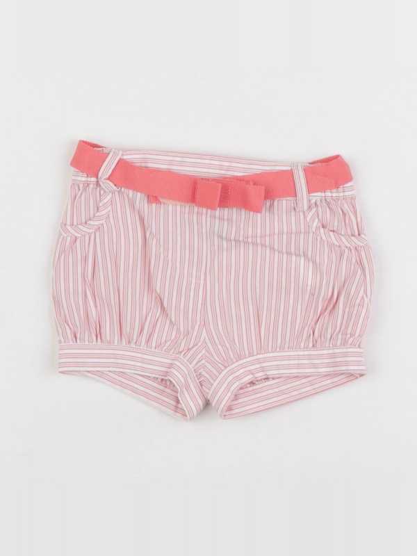 Cyrillus - short blanc, rose - 6 mois